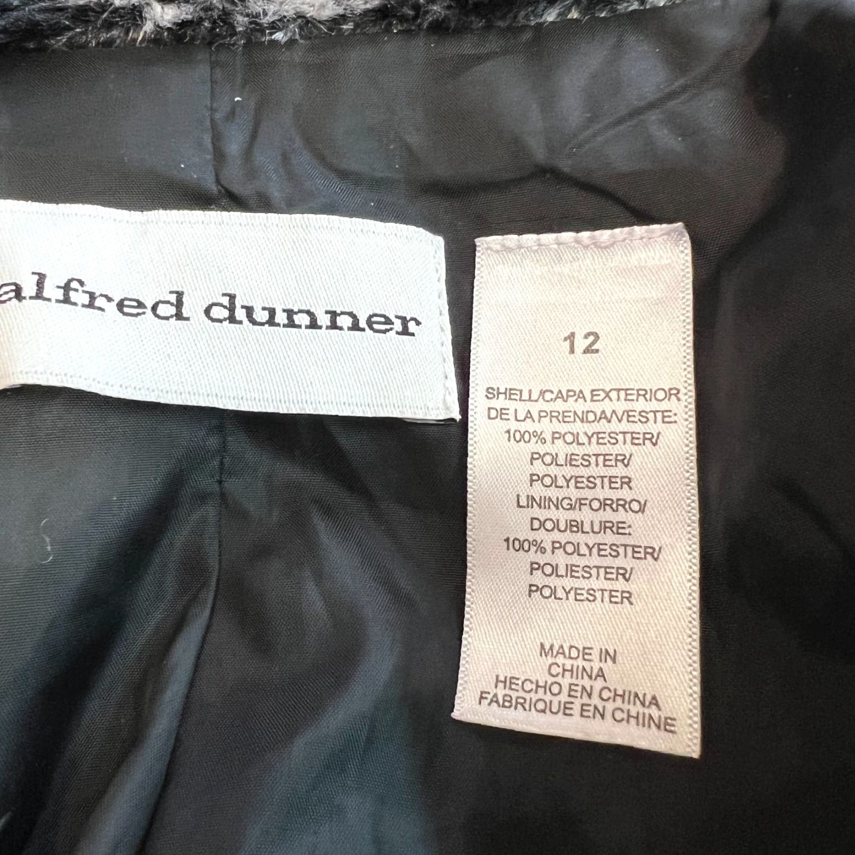 Vintage Alfred Dunner Women Animal Print Faux Fur Open Front Black Jacket 12 Size XL / US 12-14 / IT 48-50 - 6 Thumbnail