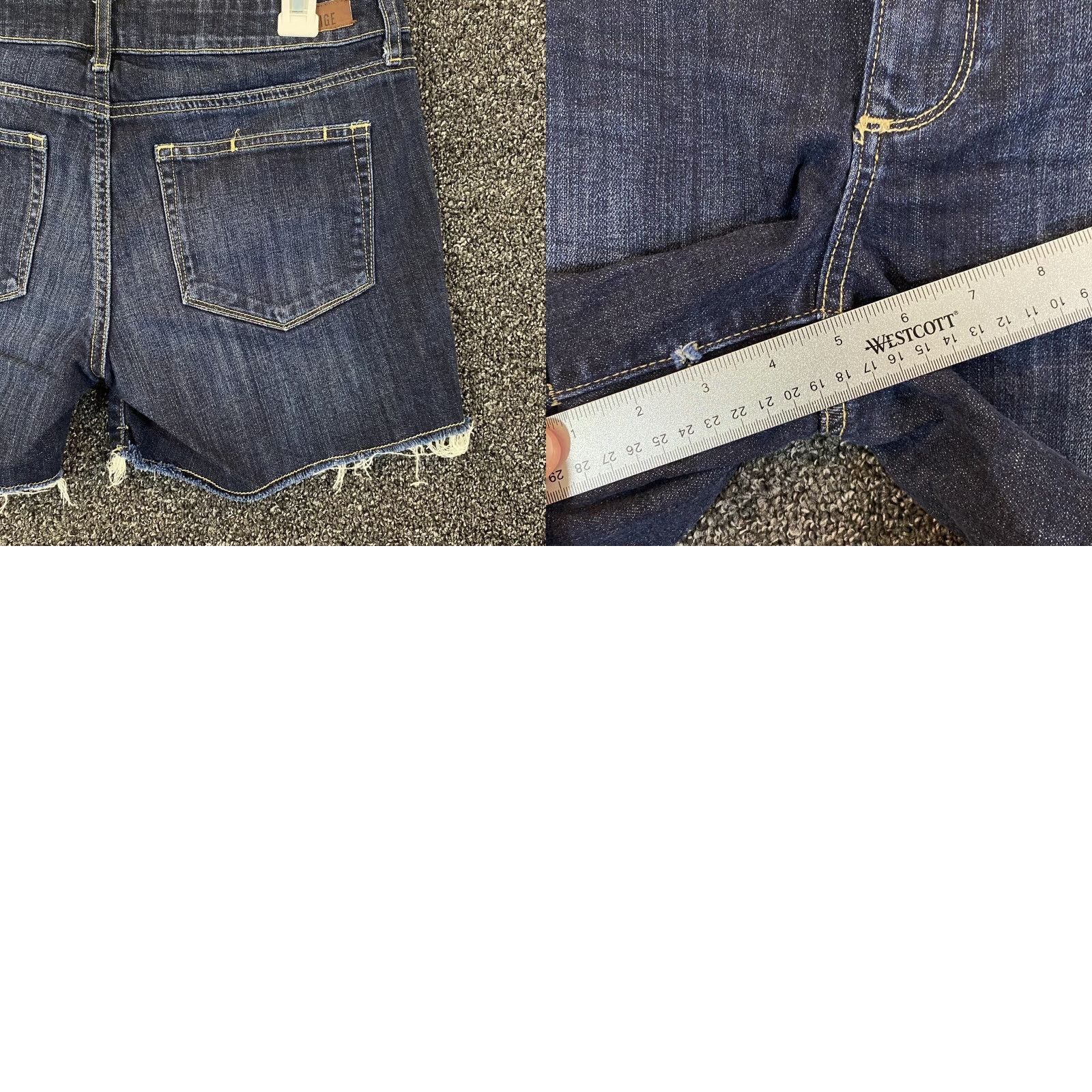 Paige PAIGE Denim Shorts Womens Size 27 Blue Low Rise Frayed Hem 5” Inseam Stretch Regular 5-Pocket Design Vintage No Size 27" / US 4 / IT 40 - 8 Thumbnail