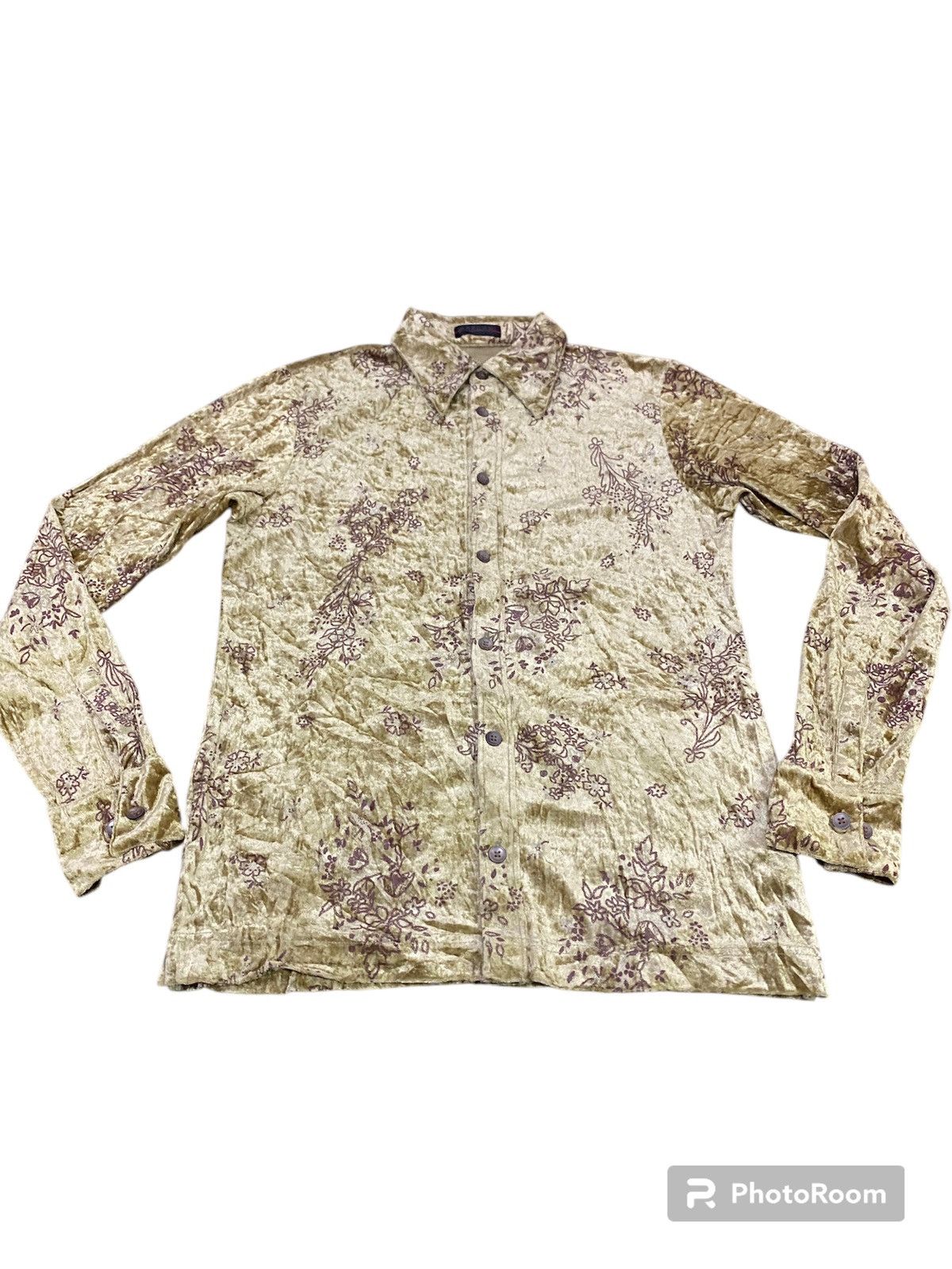 Japanese Brand × Morgan Homme × Velvet Morgan Homme velvet shirt japan 🇯🇵 Size M / US 6-8 / IT 42-44 - 1 Thumbnail