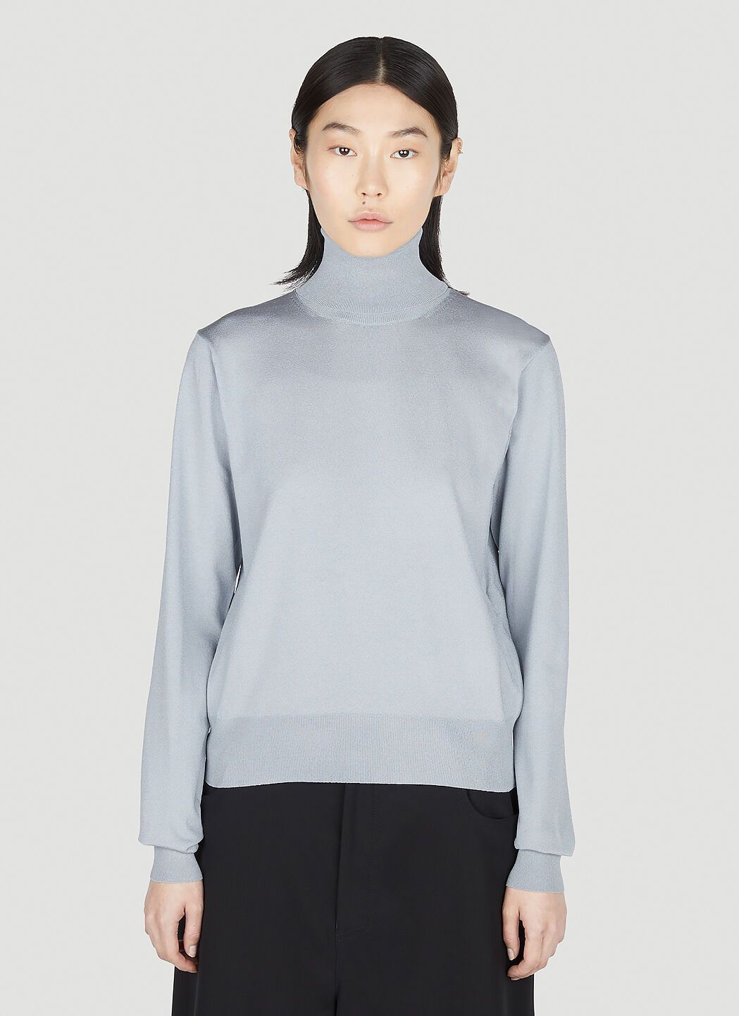 Balenciaga o1la1rc1a1024 Small Turtleneck Sweater in Grey Size L / US 10 / IT 46 - 1 Thumbnail