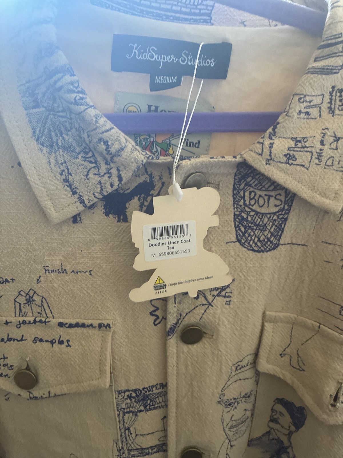 Other Doodles Linen Coat – Tan Size US M / EU 48-50 / 2 - 2 Thumbnail