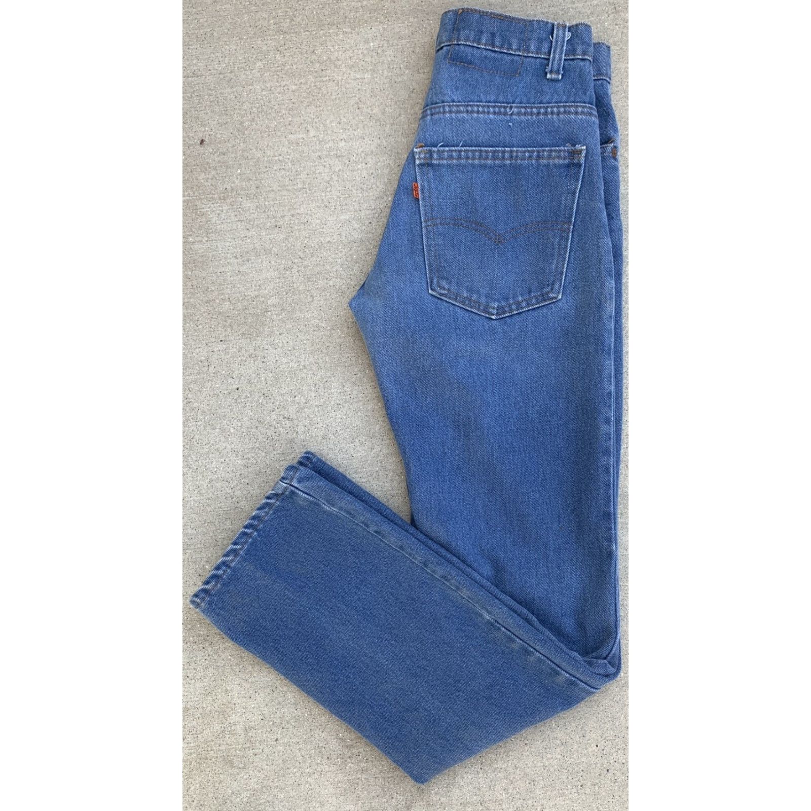 Levi's VINTAGE Levi’s Orange Tab Jeans SF 207 28 Waist 31.5 Inseam 70s 1970s Levis Rockabilly Denim Blue Jeans Mens Womens Size 28" / US 6 / IT 42 - 7 Thumbnail