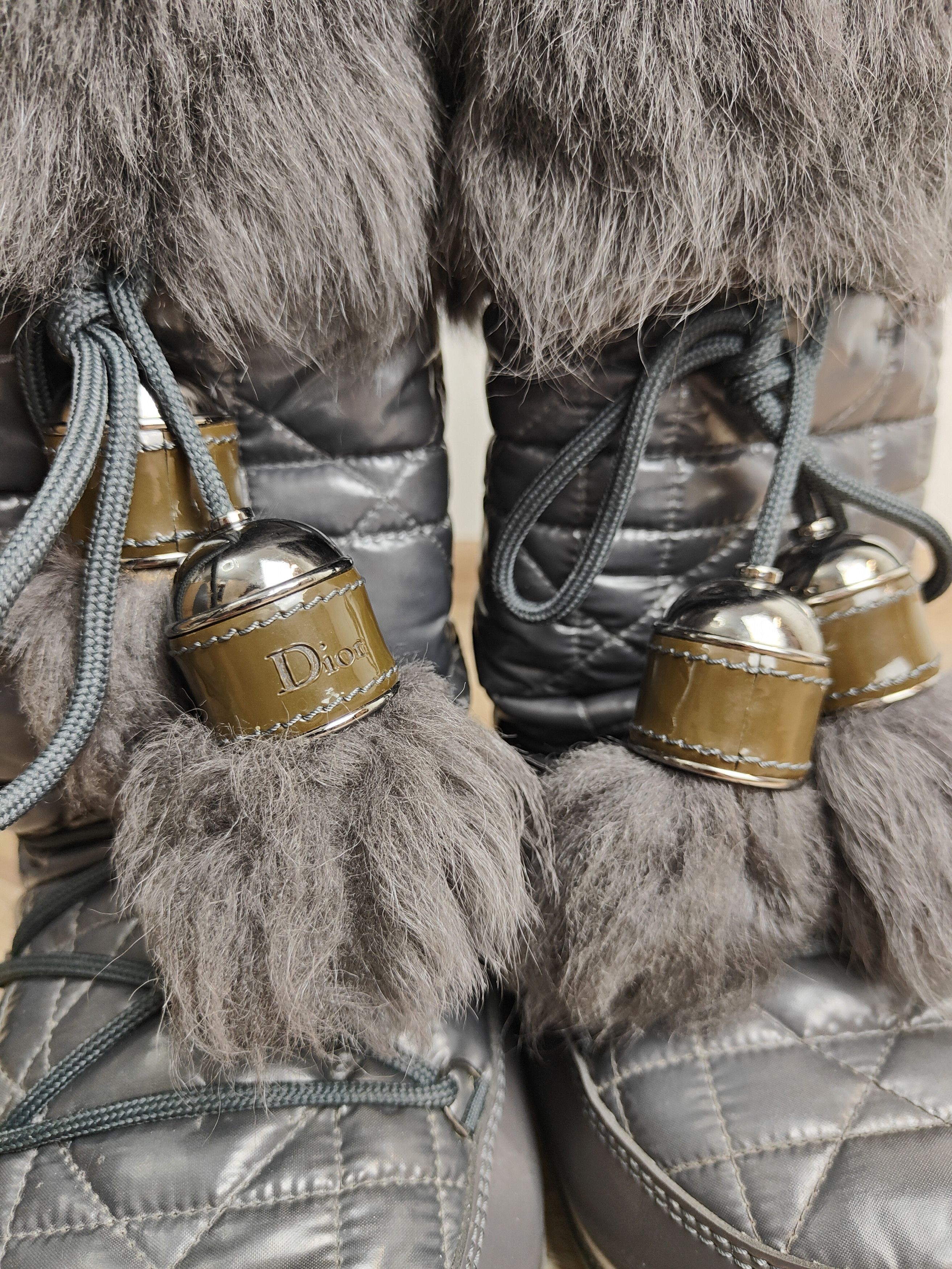 Dior Y2K Dior by John Galliano Fur Quilted Snow Boots Size US 9 / IT 39 - 9 Thumbnail
