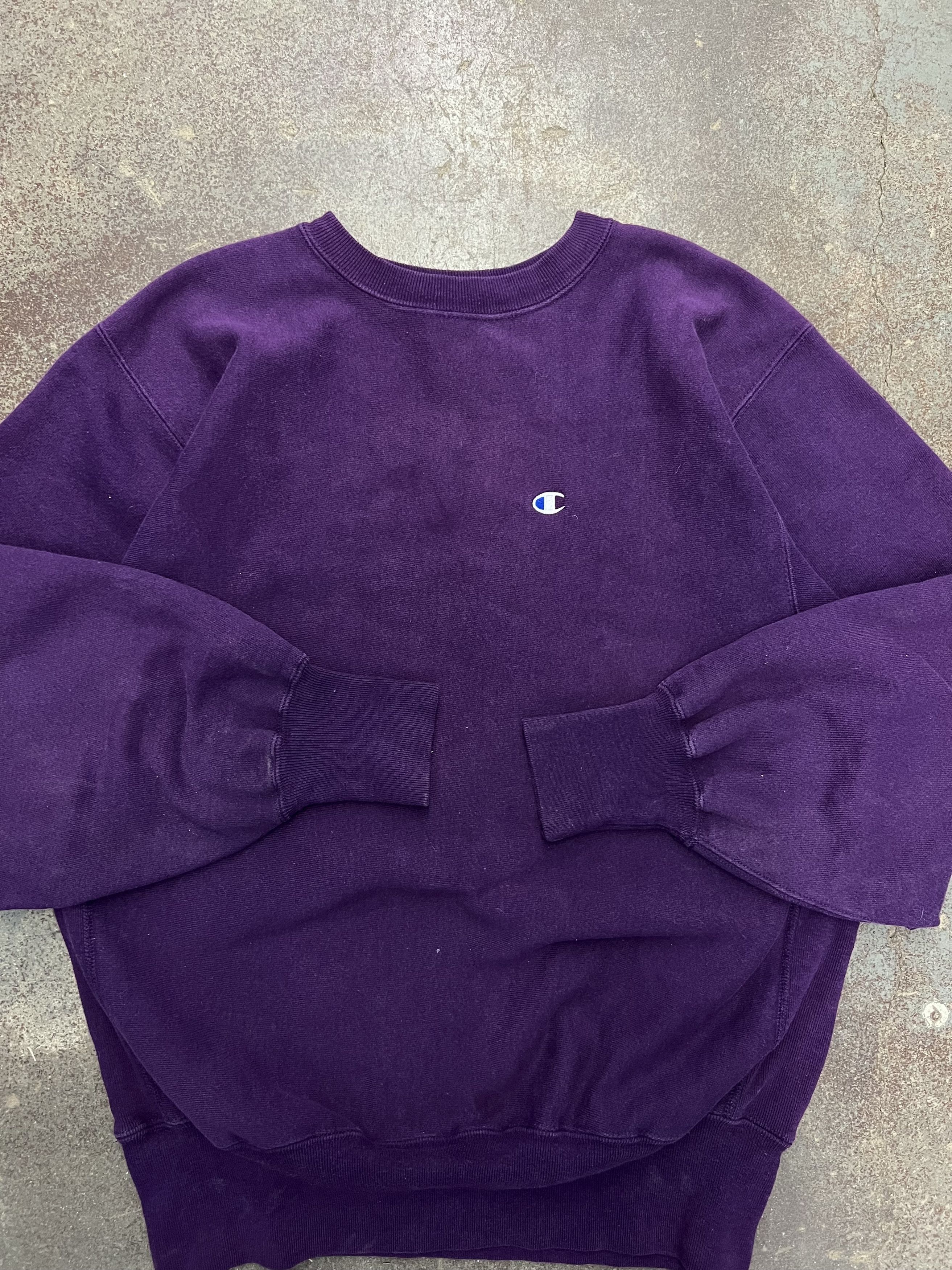 Champion VTG 1990's Champion Reverse Weave Purple Crewneck Sweatshirt Size US XL / EU 56 / 4 - 2 Thumbnail