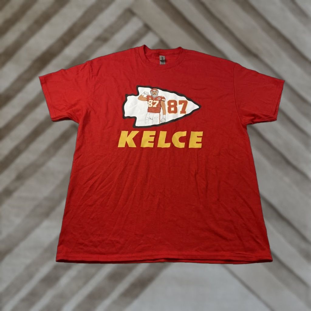 Gildan Travis Kelce Kansas City Chiefs T Shirt XL Red Unisex Adults Short Sleeve Sports 交流 Size US XL / EU 56 / 4 - 1 Thumbnail