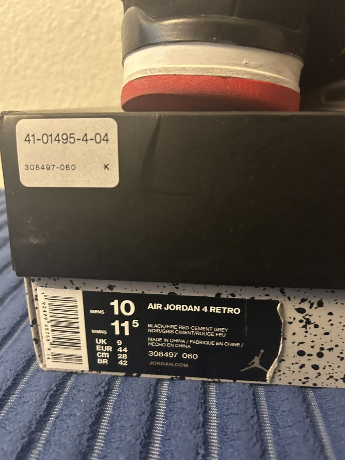 Nike Nike Air Jordan 4 Bred Size US 10 / EU 43 - 6 Thumbnail