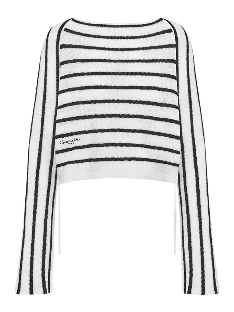 Dior DIOR $1800 White/Navy Wool Sweater New & Authentic Size S / US 4 / IT 40 - 1 Thumbnail