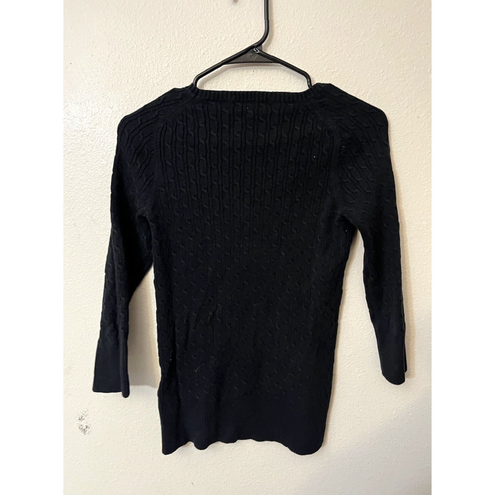 Gap Gap Womens Black Cable Knit Pullover Sweater Sz Small 3/4 Sleeve Size S / US 4 / IT 40 - 3 Thumbnail