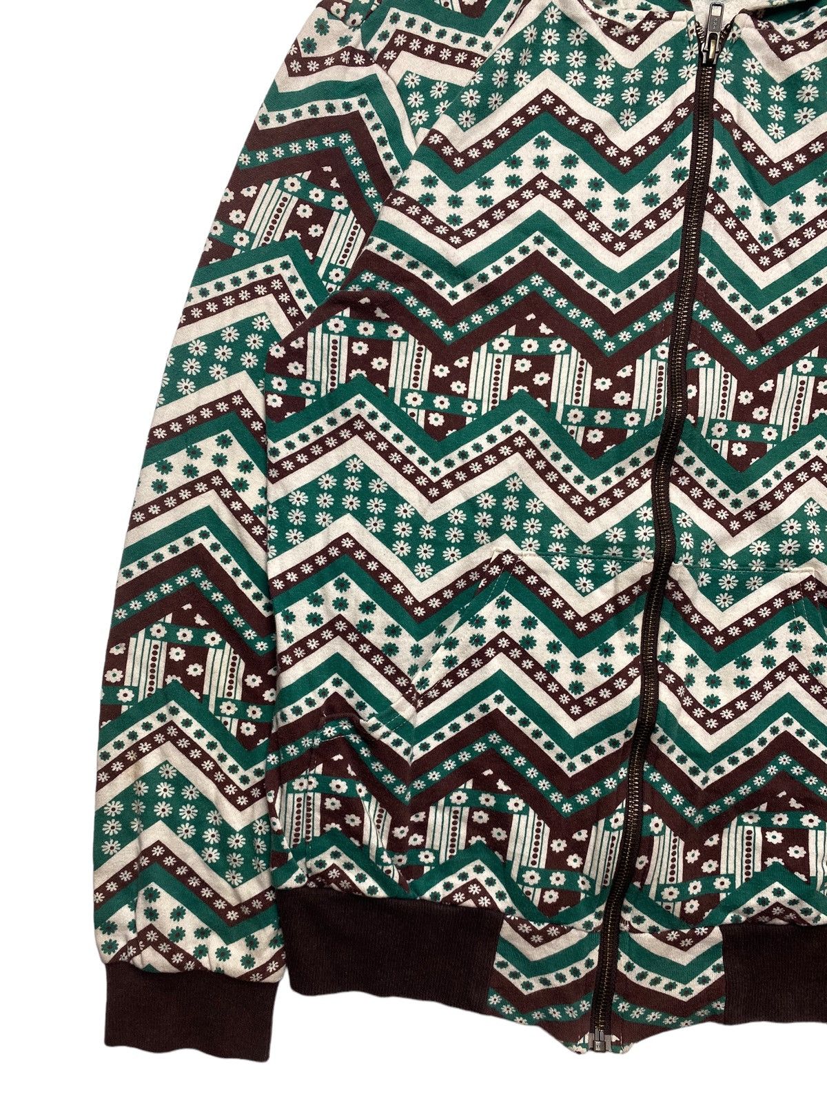 Issey Miyake × Ne-Net × mercibeaucoup 2000s Ne-Net - Patterned Micro Flower Zip Hoodie Size M / US 6-8 / IT 42-44 - 2 Thumbnail