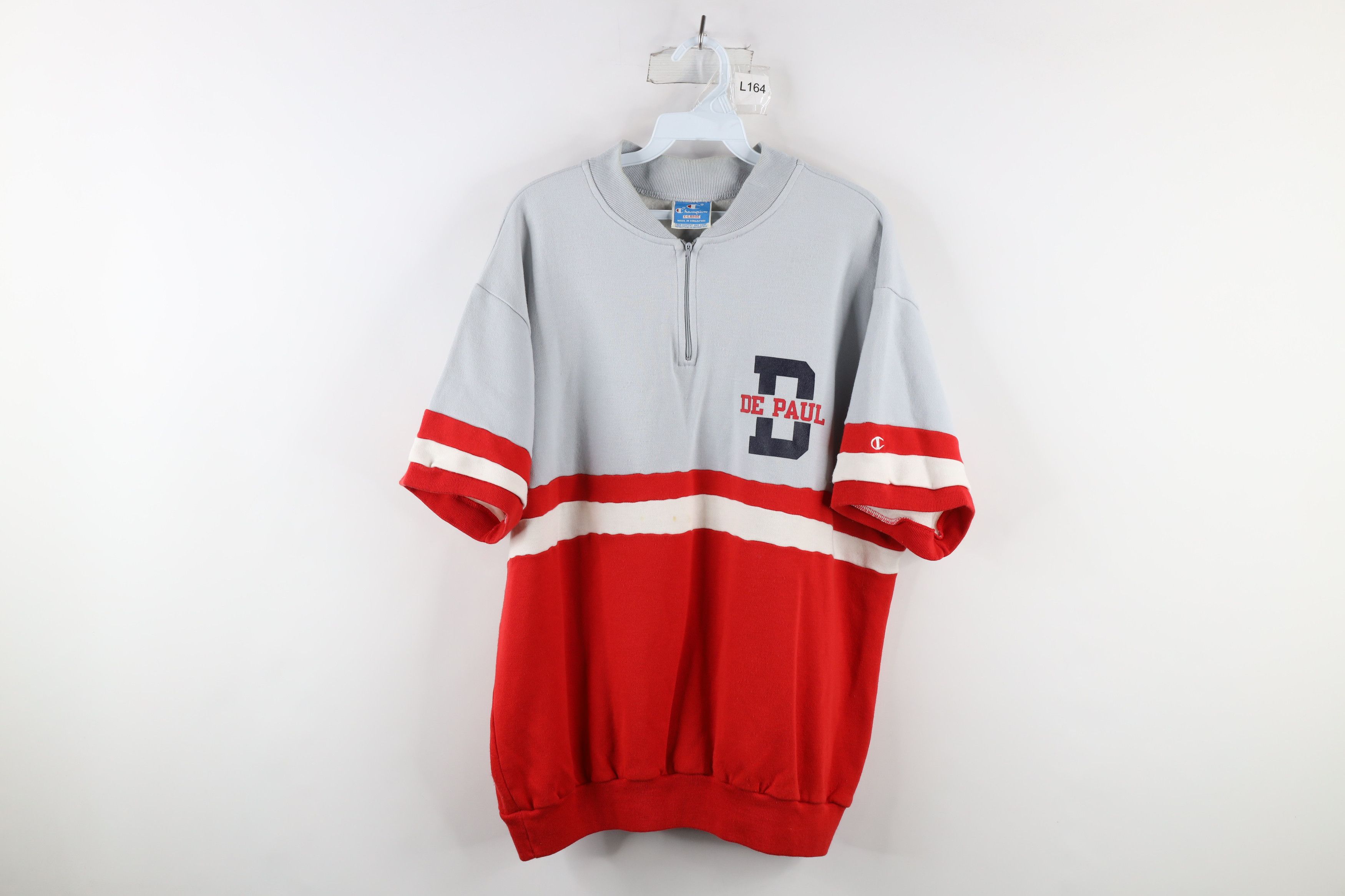 Vintage Vintage 80s Champion Half Zip Short Sleeve Sweatshirt 