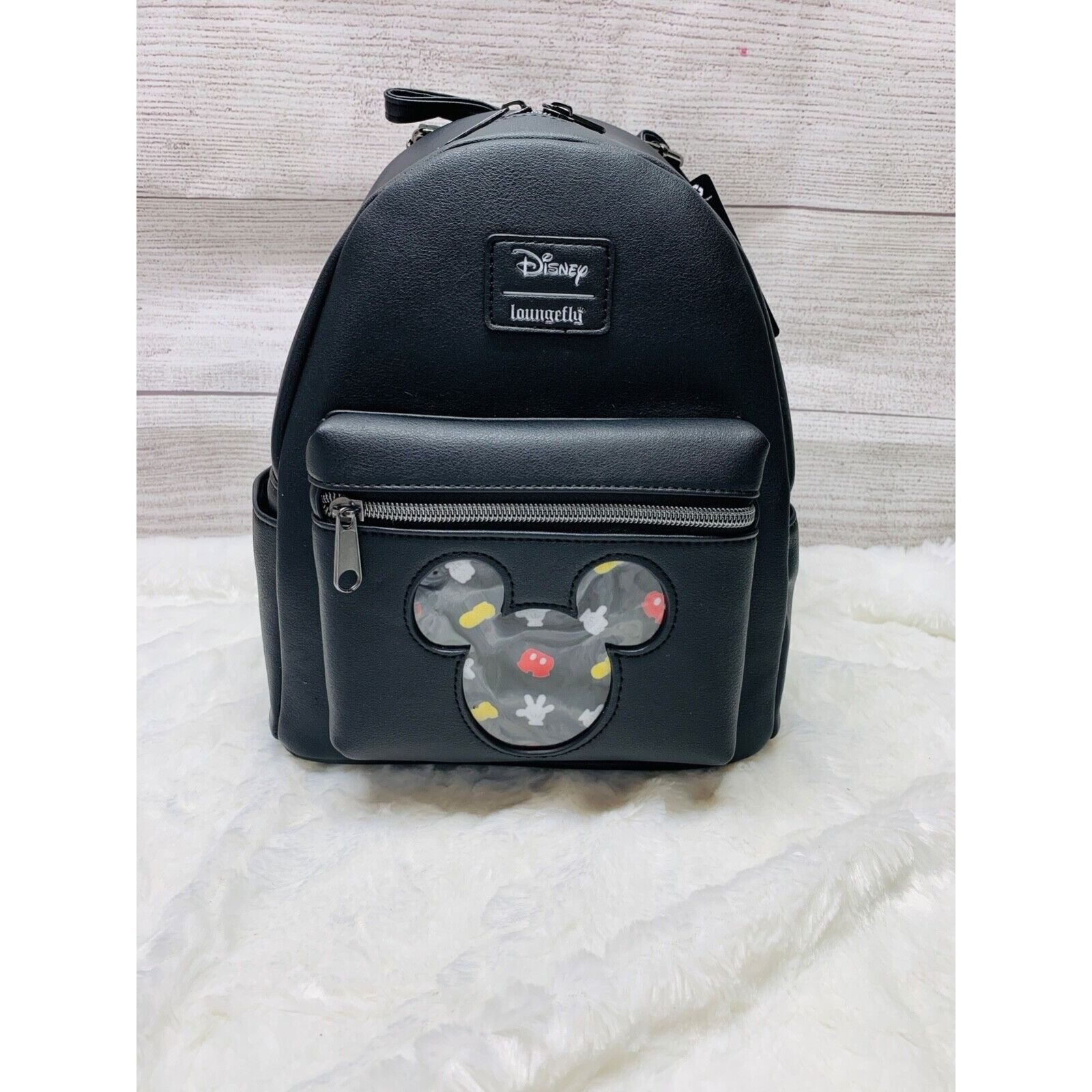 image of Loungefly Disney Mickey Mouse Pin Collector Black Mini Backp, Women's
