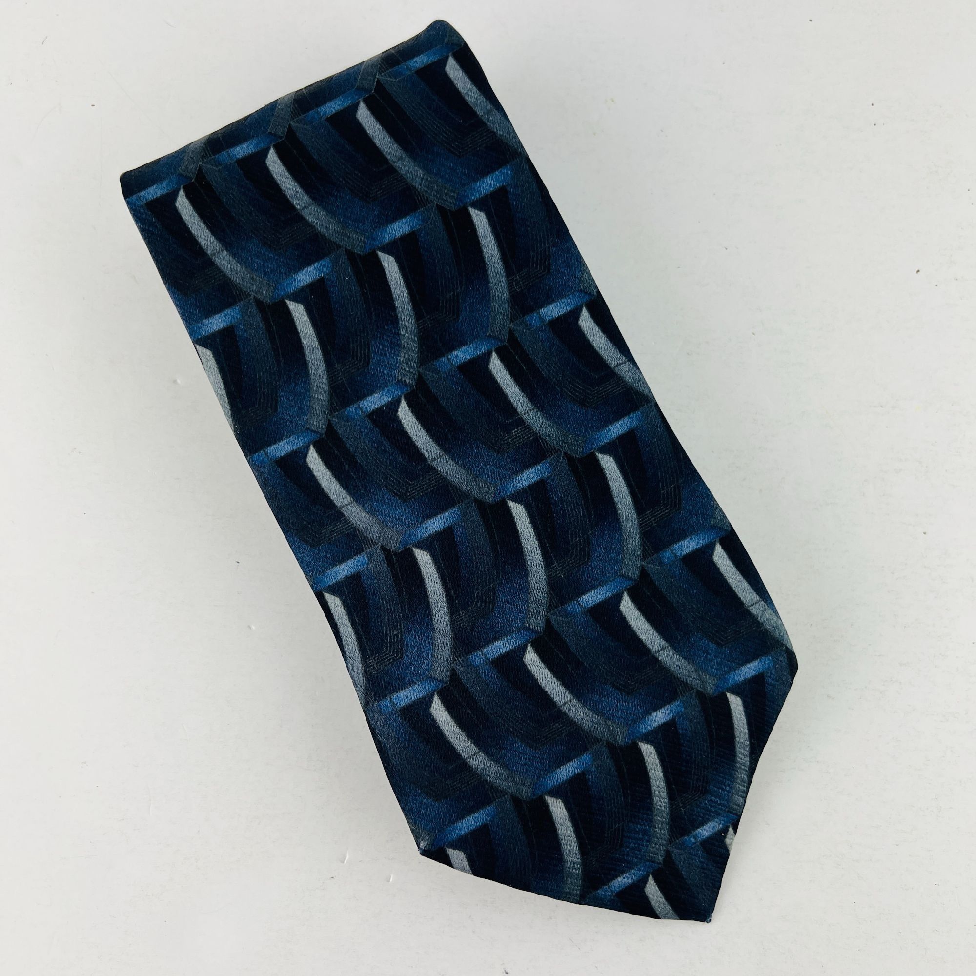 Stafford Stafford Blues Grays Necktie Tie 100% Imported Silk Size ONE SIZE - 1 Thumbnail