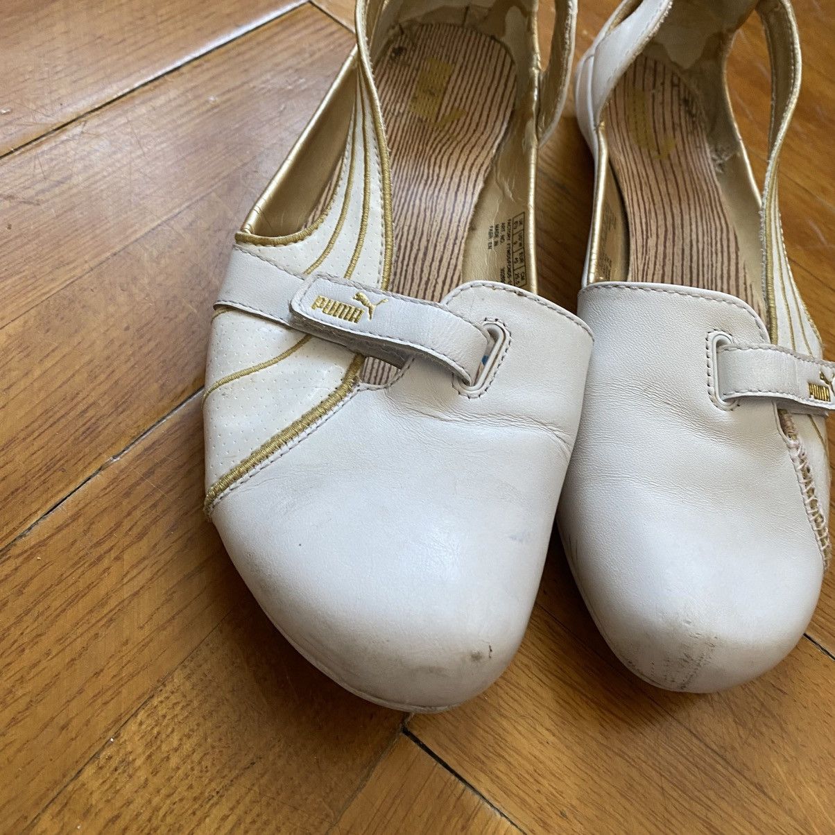 Puma VINTAGE PUMA WHITE/GOLD MULES SANDALS Size US 10 / IT 40 - 6 Thumbnail