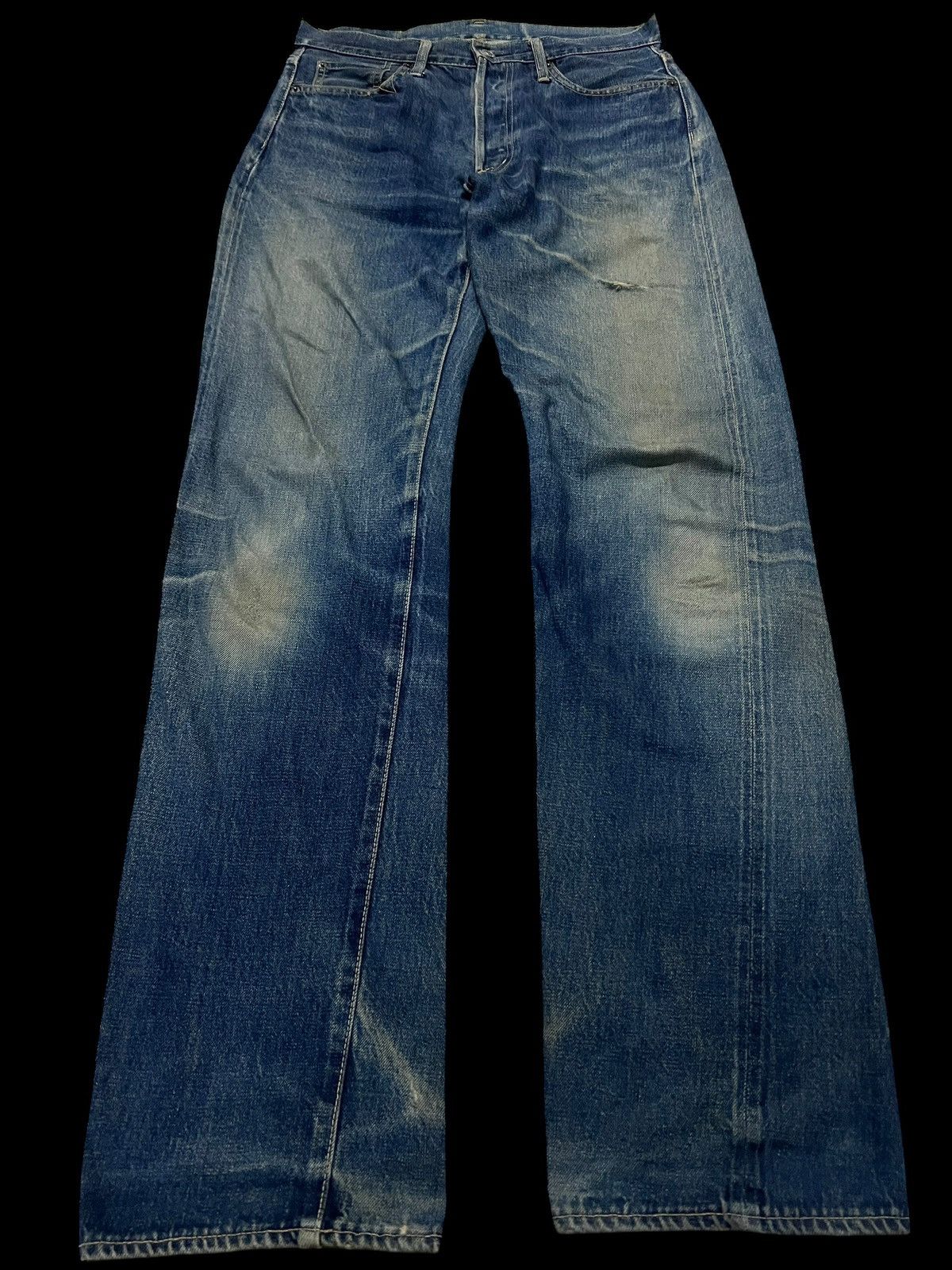 If Six Was Nine × Japanese Brand × Spellbound 💥90’s💥Vintage Spellbound Distress Selvedge Mud Wash Jeans Size US 31 - 1 Thumbnail