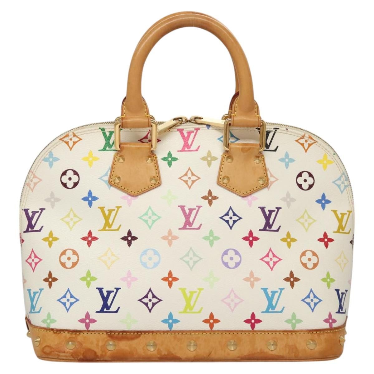 Louis Vuitton LOUIS VUITTON Monogram Multicolor Alma Hand Bag White M92647 Size ONE SIZE - 3 Thumbnail