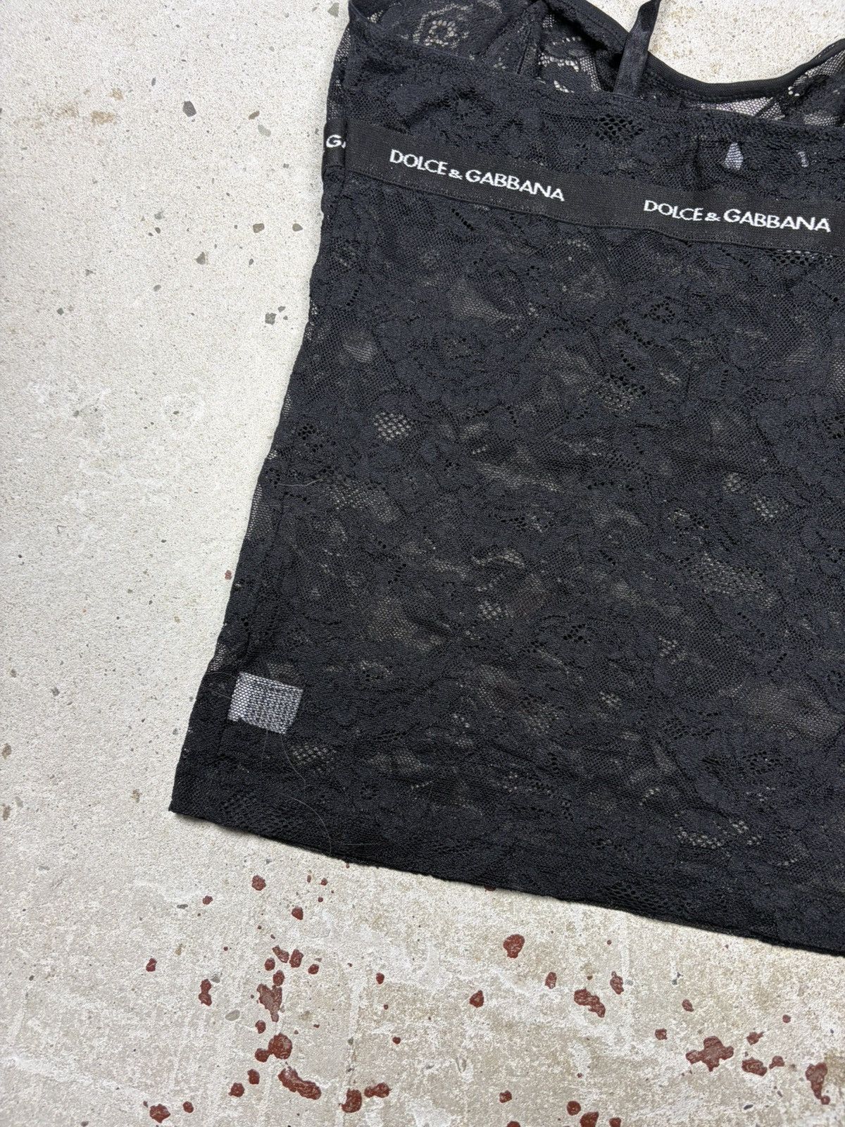 Dolce & Gabbana Vintage 2000s Dolce & Gabbana Underwear Black Lace Top Logo Size M / US 6-8 / IT 42-44 - 11 Thumbnail