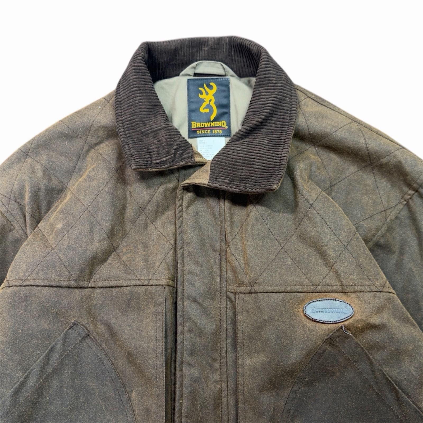 Vintage Browning Dura Wax Cotton Quilted Field Jacket Brown Large Size US L / EU 52-54 / 3 - 2 Thumbnail