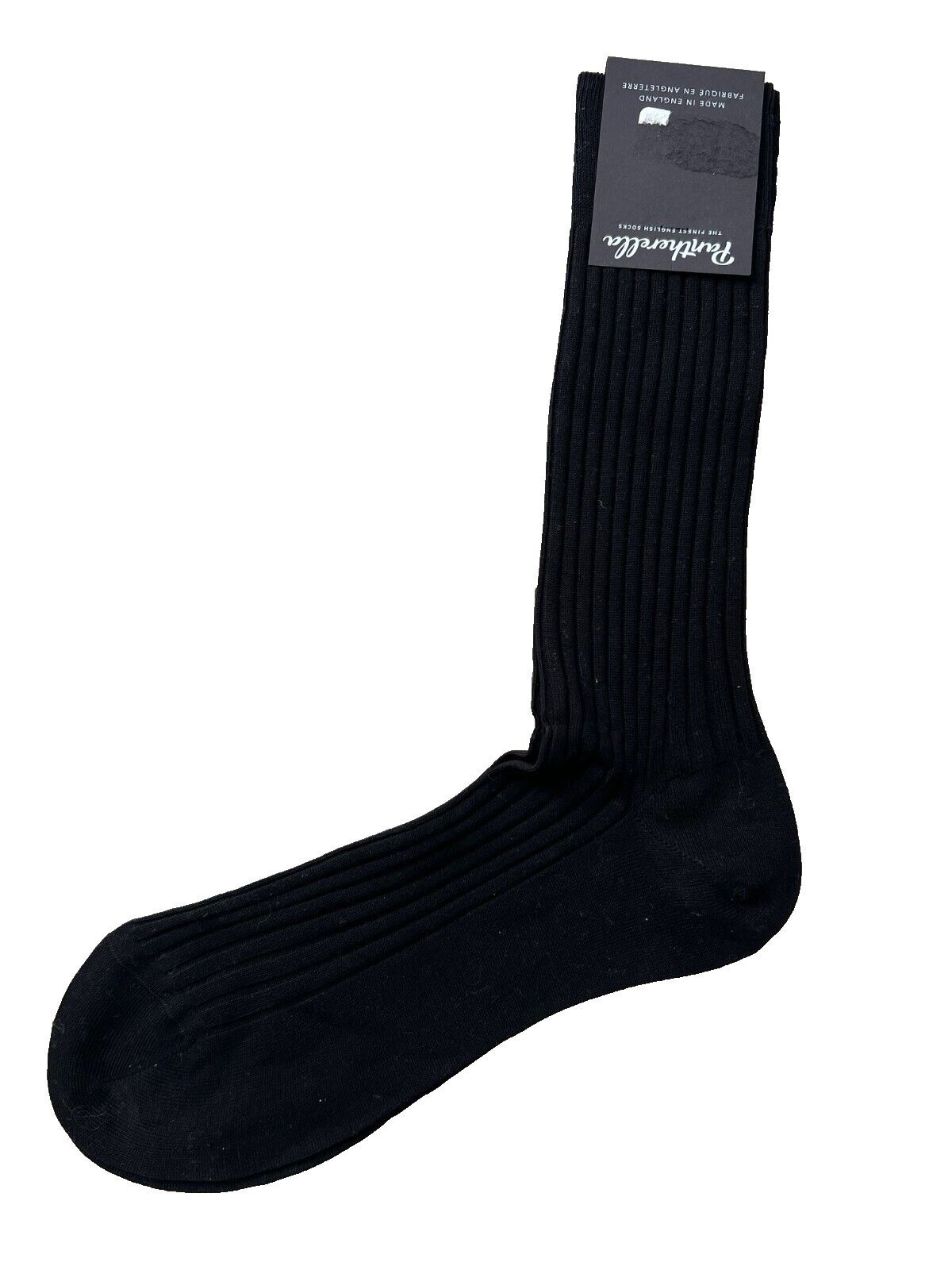 Pantherella Pantherella Cotton Blend Rib Socks Black ( M ) Size ONE SIZE - 1 Thumbnail