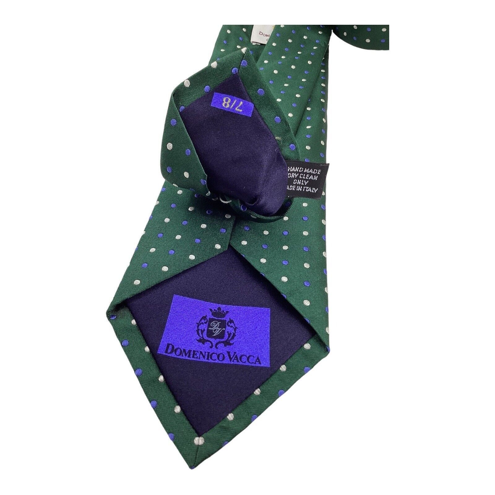 Domenico Vacca DOMENICO VACCA 7Fold Green Pin Dots Luxury Silk Tie Italy W: Size ONE SIZE - 5 Thumbnail
