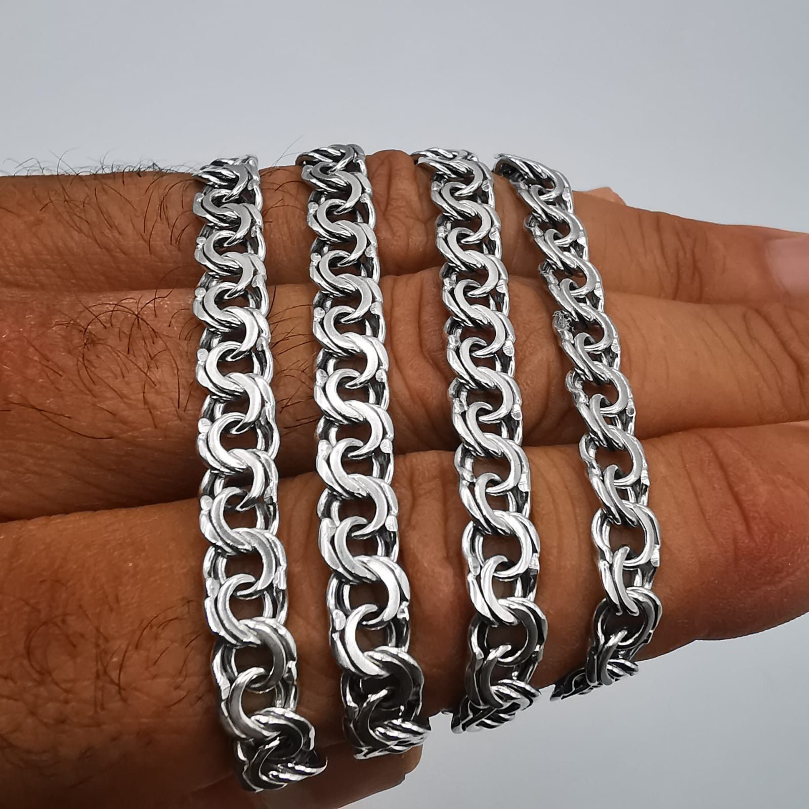 Sterling Silver Vintage Jewelry Chain, 925 Sterling Silver, Signed 30,70g Size ONE SIZE - 4 Thumbnail