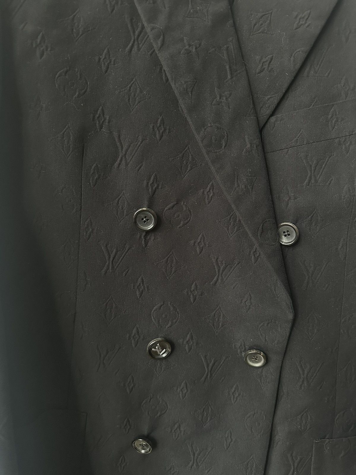 Louis Vuitton Louis Vuitton LV Black Monogram Double Breasted Blazer 48 Size 48R - 9 Thumbnail