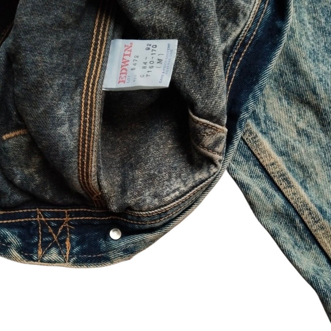 Edwin Edwin acid wash pleated denim jackets Size US M / EU 48-50 / 2 - 5 Thumbnail