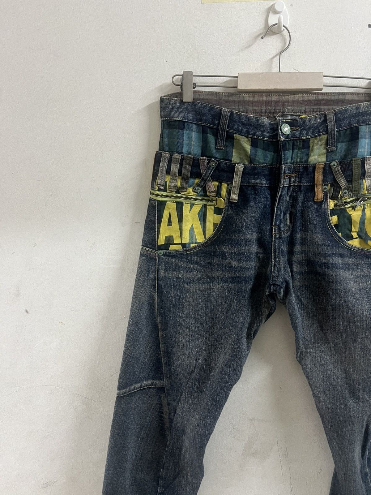 Hysteric Glamour × Japanese Brand DOUBLE WAIST🔥BREATHMINT TWIST DISTRESSED DENIM PANT Size US 32 / EU 48 - 2 Thumbnail