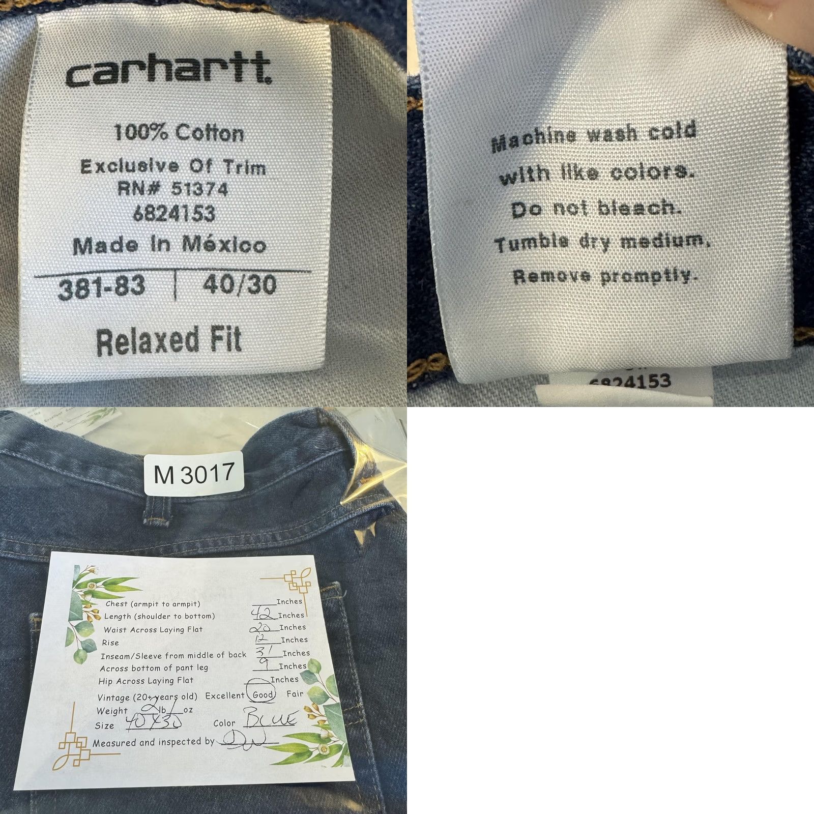 Carhartt Carhartt Jeans Mens 40x30 Blue Relaxed Fit Denim Workwear 5 Pocket Zip Fly Size US 40 / EU 56 - 8 Thumbnail