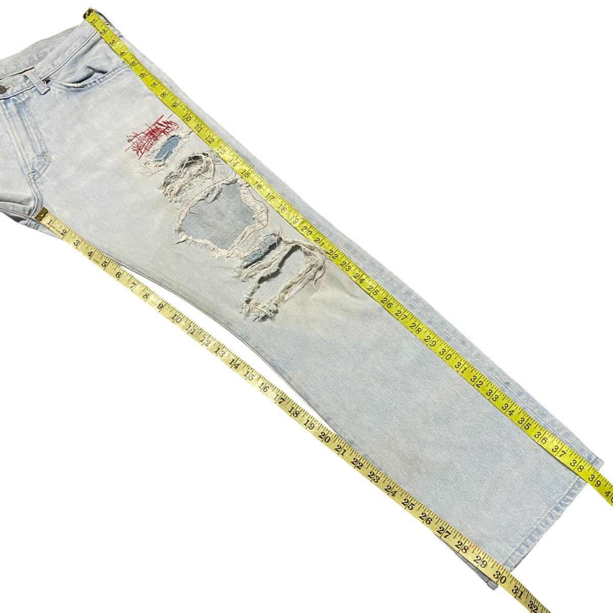 Japanese Brand RNA SLANG Denim Distressed Patchwork Jeans Size US 30 / EU 46 - 18 Thumbnail