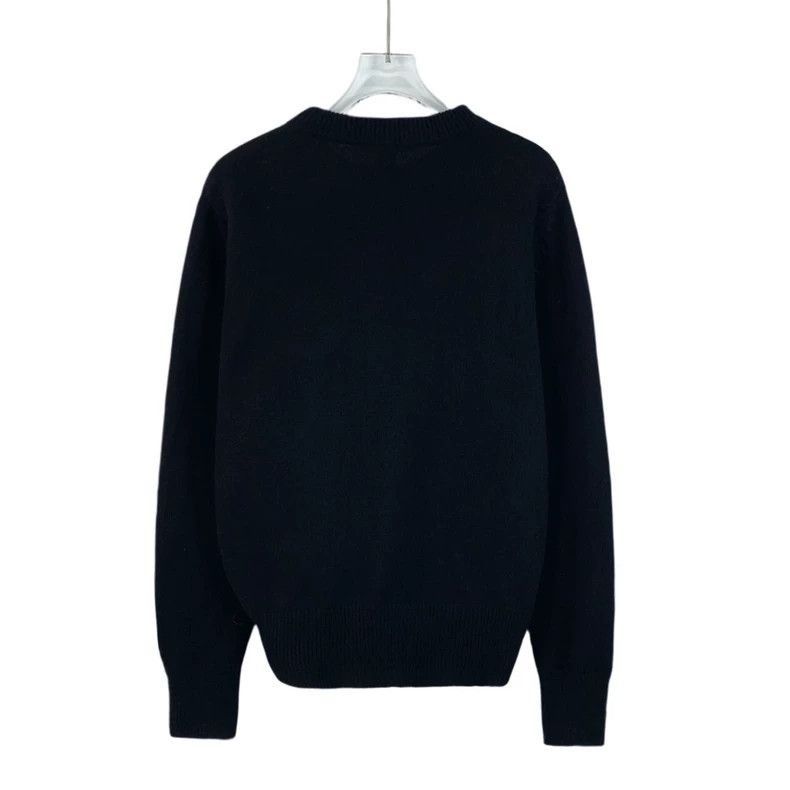 Louis Vuitton Louis Vuitton 22 Black Logo Embroidered Chain Cashmere Cre Size M / US 6-8 / IT 42-44 - 2 Thumbnail