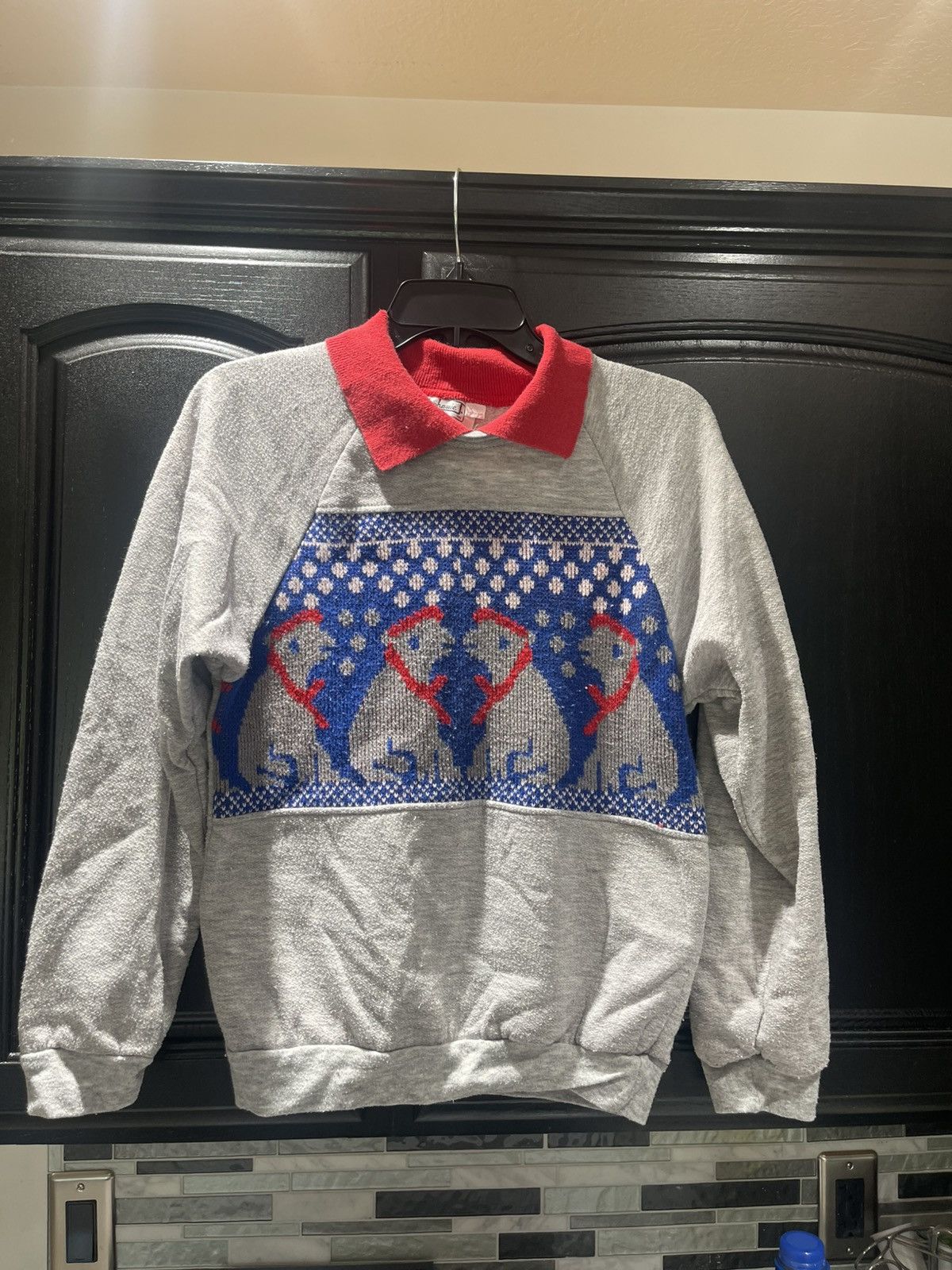 Other Vintage Collared Sweatshirt Sweater Cross Stitch Size S / US 4 / IT 40 - 1 Thumbnail