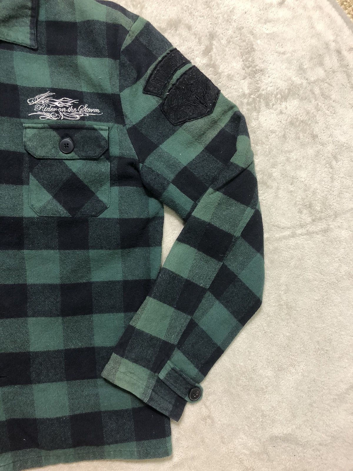 If Six Was Nine × In The Attic × Le Grande Bleu (L.G.B.) Vintage In The Attic Homme Riders on the Storm Plaid Shirt Size US M / EU 48-50 / 2 - 5 Thumbnail