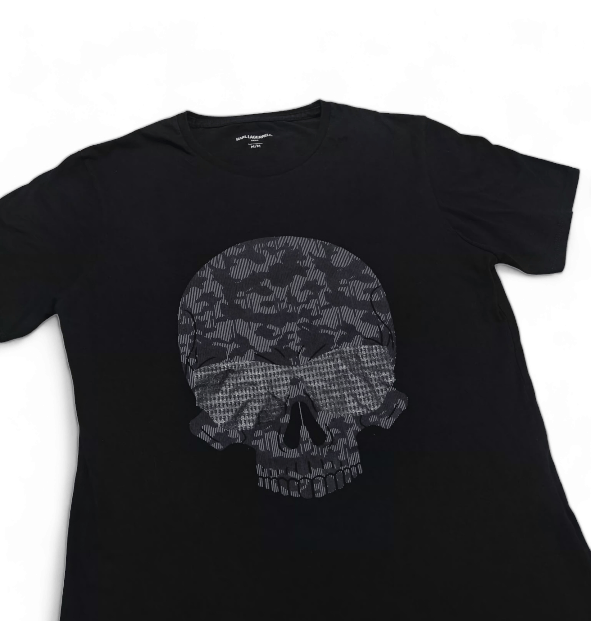 Karl Lagerfeld Karl Lagerfeld Paris Black Skull Graphic T-Shirt Size M / US 6-8 / IT 42-44 - 3 Thumbnail