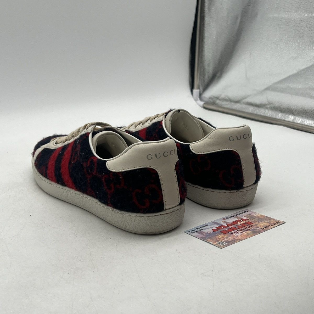 Gucci GUCCI GG TERRY CLOTH MONOGRAM VELVET SNEAKERS Size US 7 / EU 40 - 4 Thumbnail