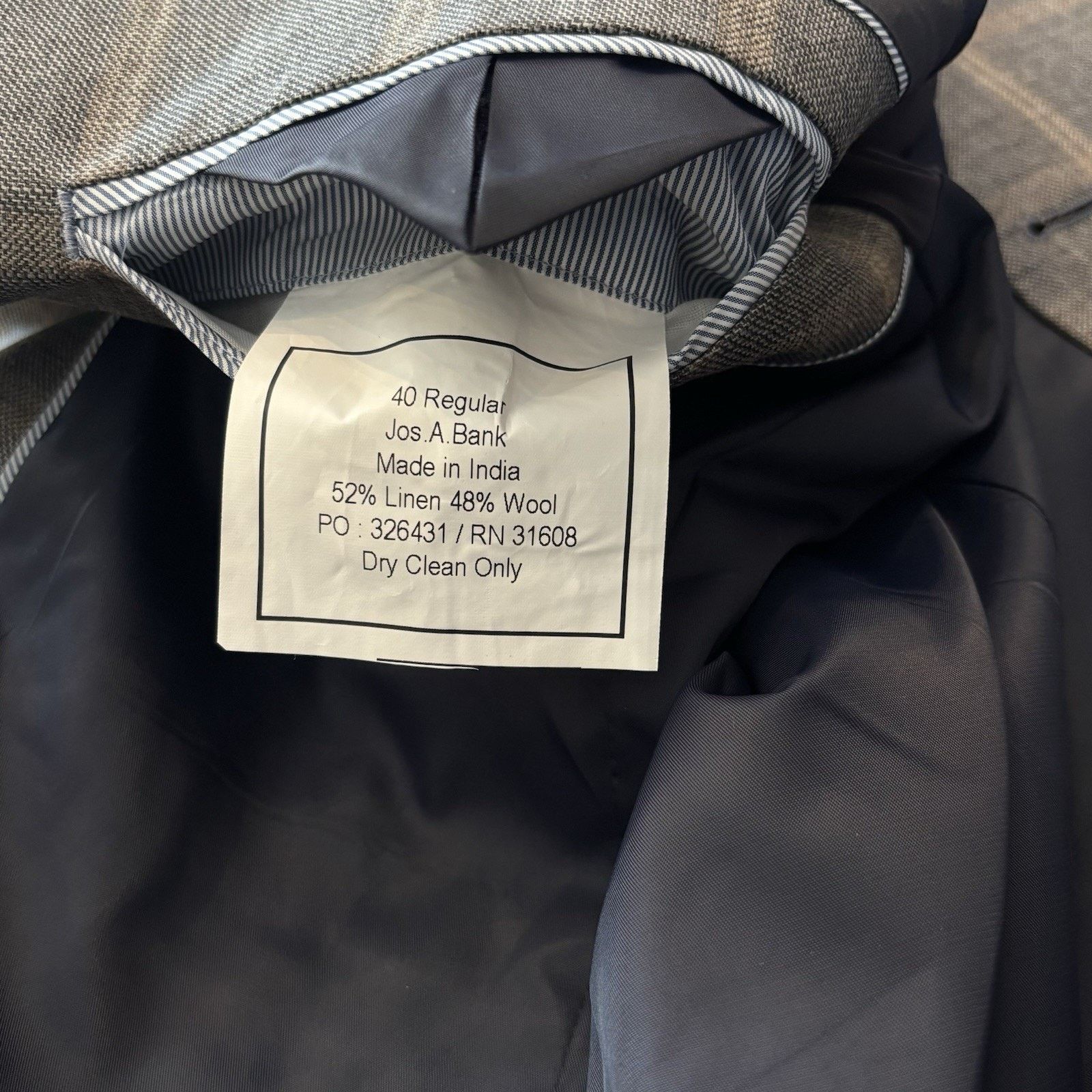 Jos. A. Bank Jos A Bank Brrr Sport Coat 40R Tailore Gray Plaid Silk Linen Size 40R - 6 Thumbnail