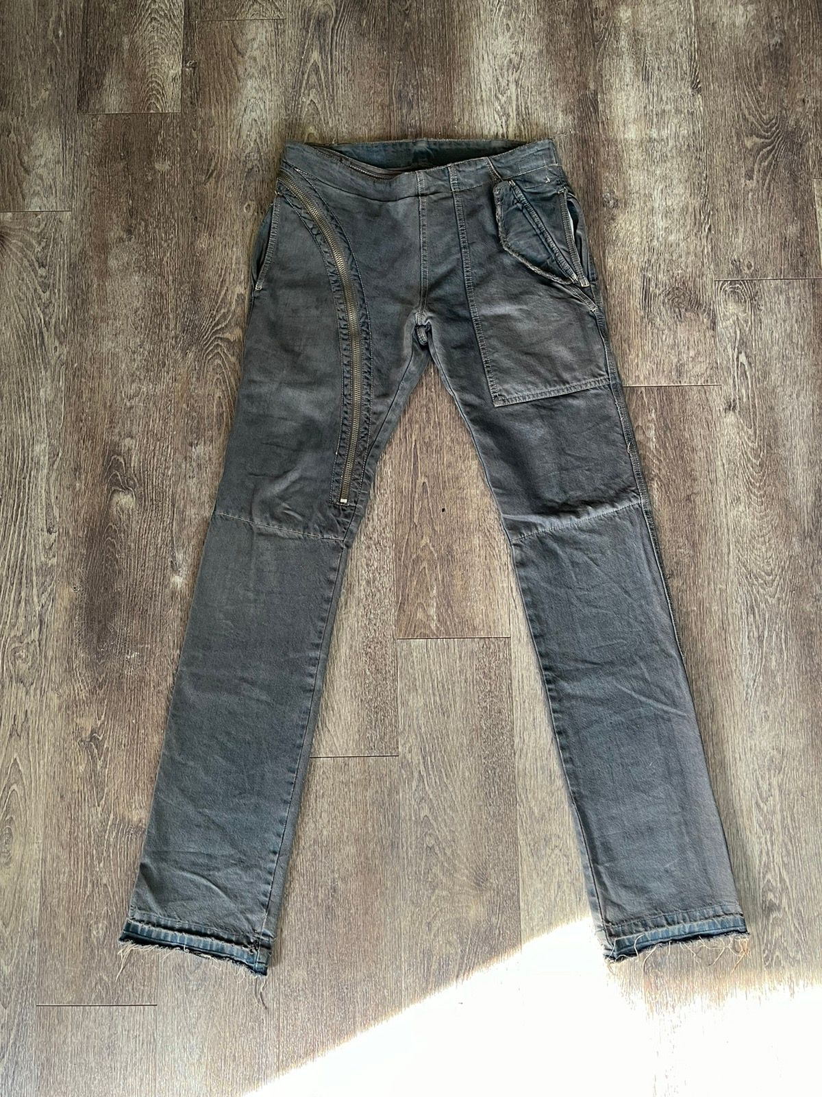 Pre-owned Rick Owens Drkshdw Double Layer Aircut Zipper Denim 06 Fw In Blue