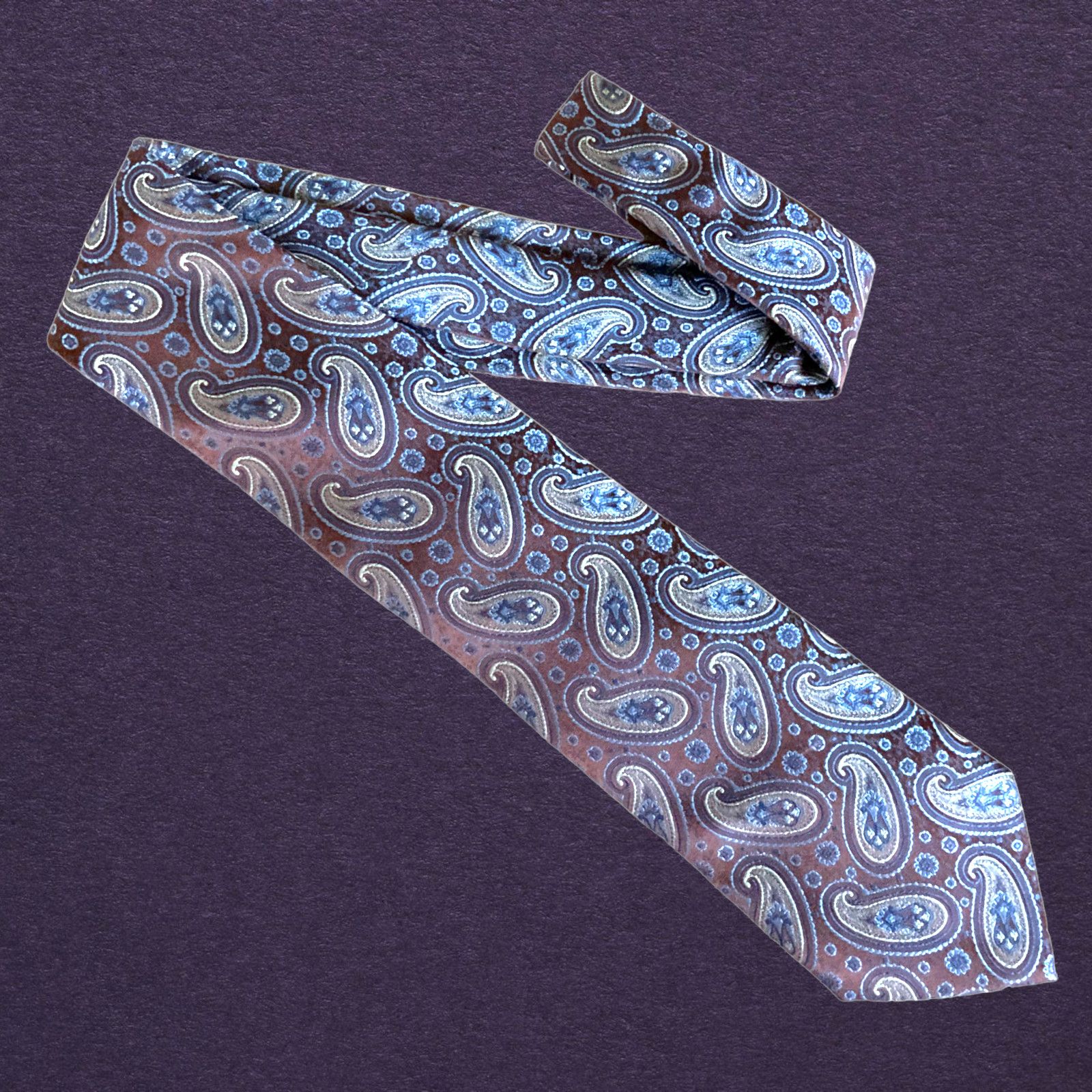 Burma Bibas BURMA-BIBAS 100% Silk Paisley Print Neck Designer Tie Size ONE SIZE - 2 Thumbnail