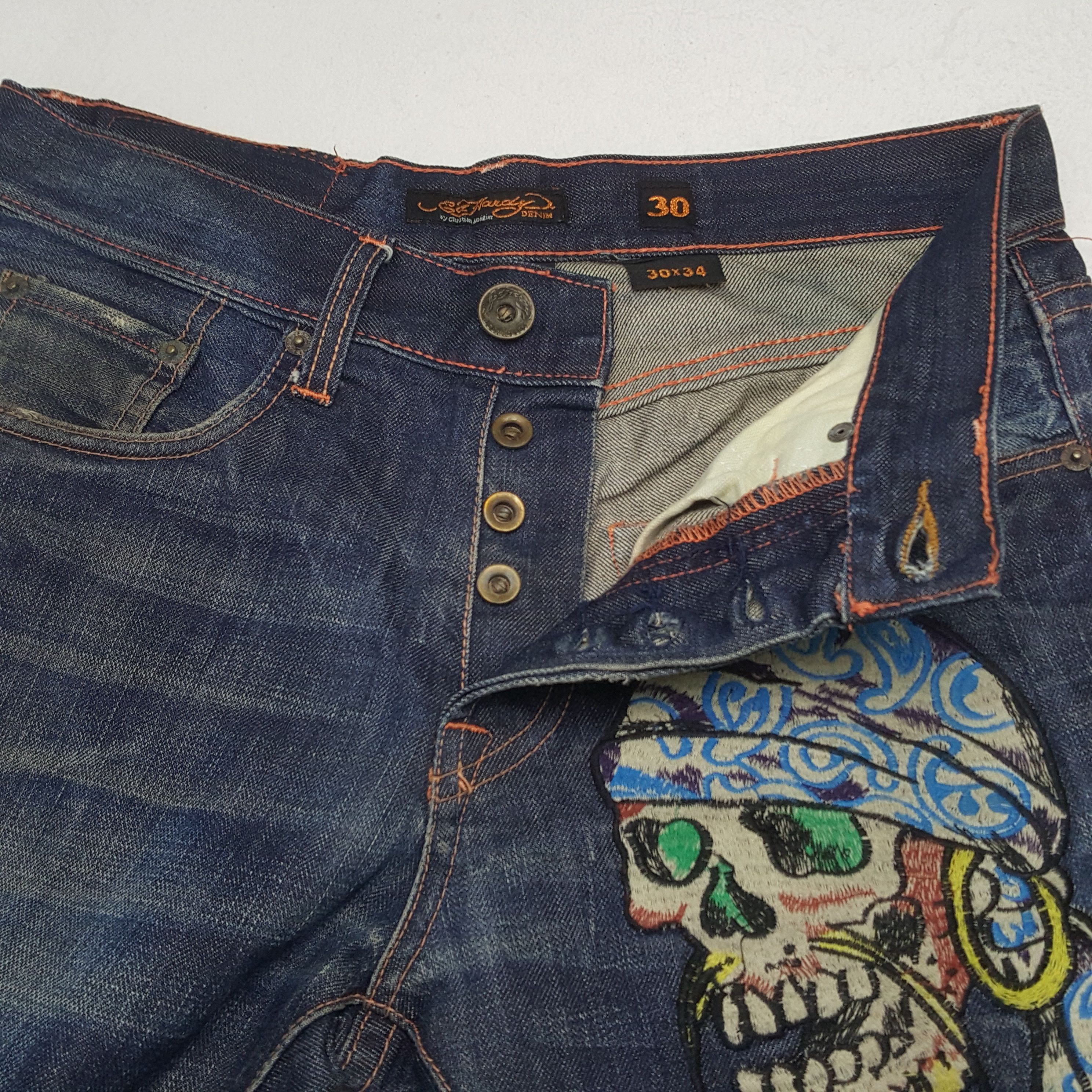 Christian Audigier × Ed Hardy × Vintage ED HARDEY Fashion Designer Brand Denim C280N23 Size US 30 / EU 46 - 12 Thumbnail