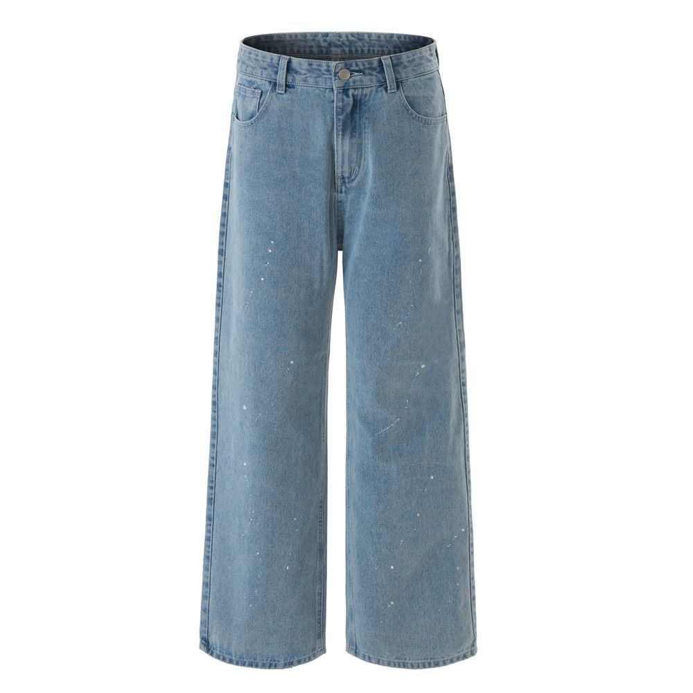Jean Men's loose ink-splashed punk washed distressed jeans Size US 32 / EU 48 - 1 Thumbnail