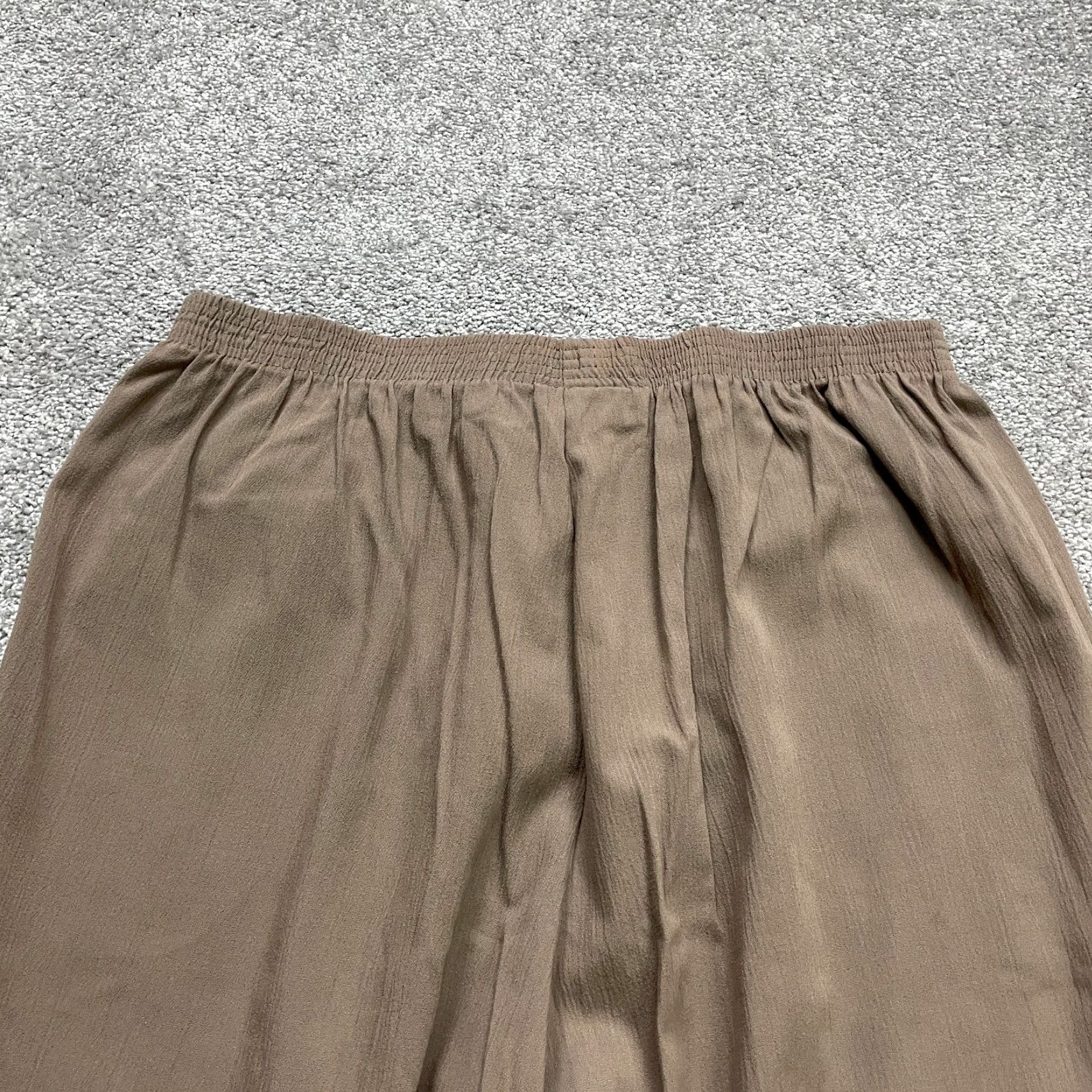 Etro VINTAGE Metro New York Pants Womens Brown Elastic Waist Rayon Tapered 34x26 Size 24" / US 00 / IT 34 - 4 Thumbnail