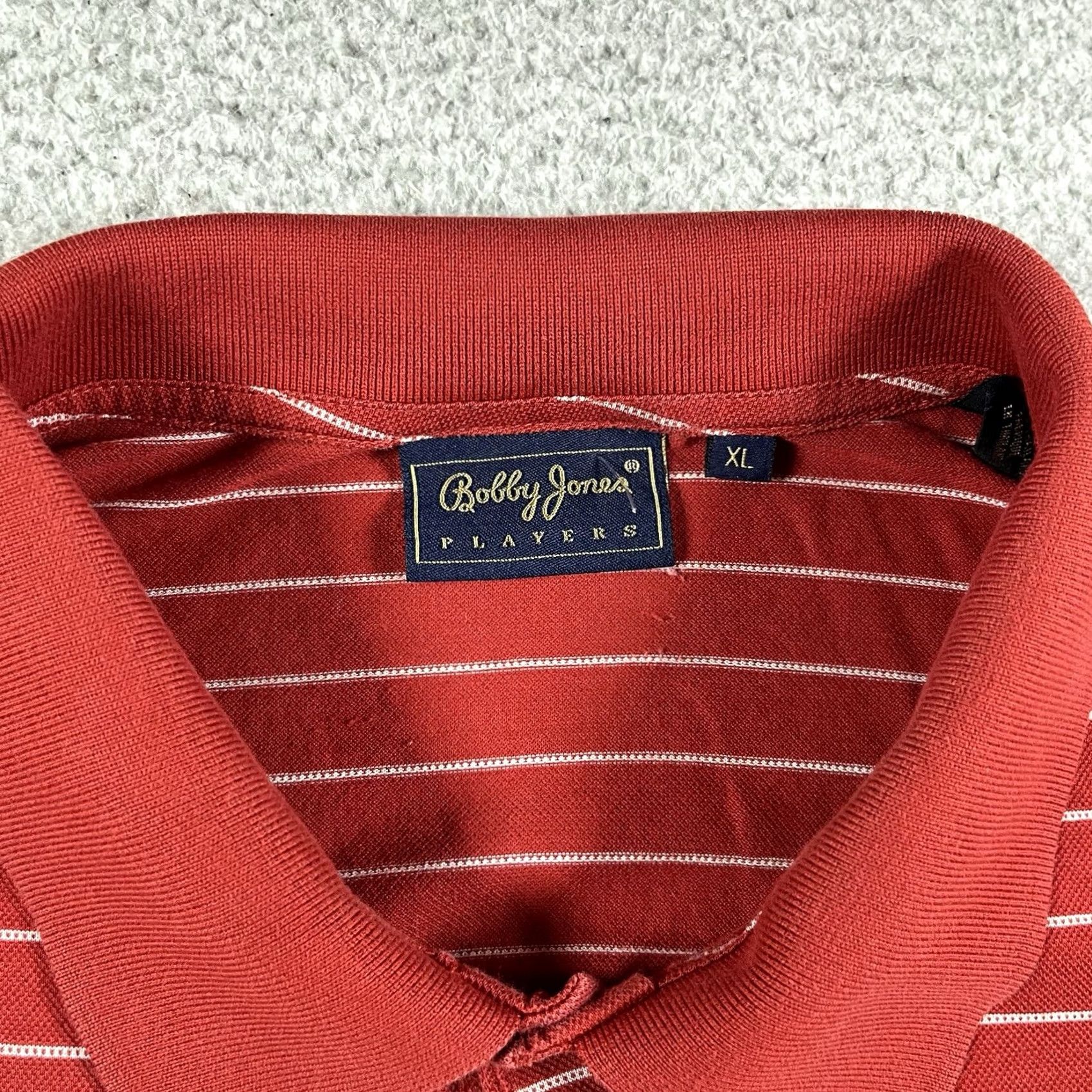 Vintage Bobby Jones Polo Mens XL Red Striped Pine Valley Golf Club Classic Preppy Golf Size US XL / EU 56 / 4 - 3 Thumbnail