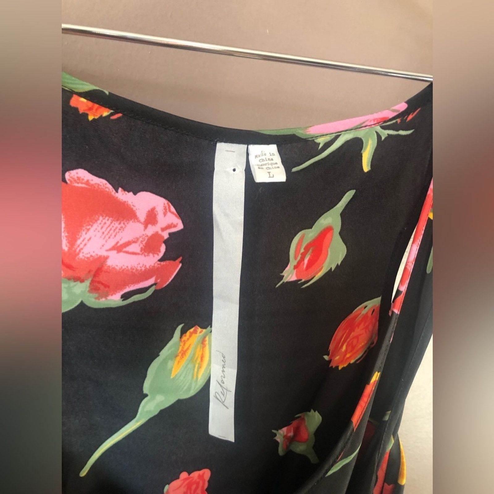 Reformation Reformation rose flower dress large w tie string. Size L / US 10 / IT 46 - 5 Thumbnail