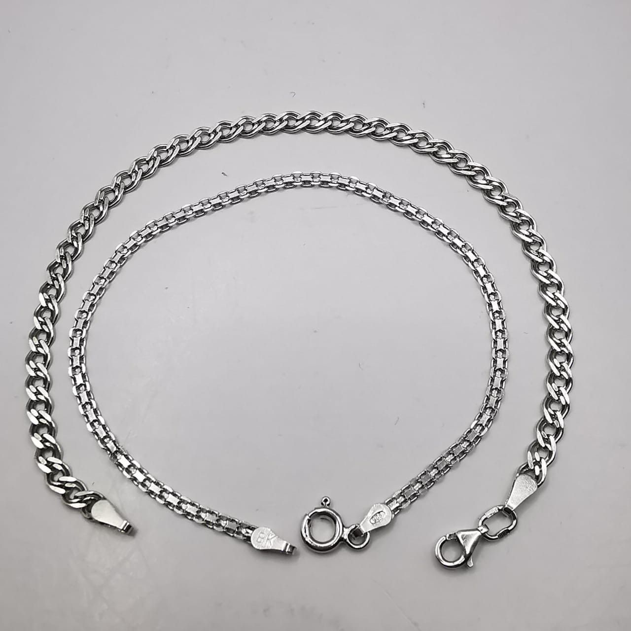 Sterling Silver Lot of 2 Vintage Sterling Silver 925 Bracelet 18.5cm Size ONE SIZE - 7 Thumbnail