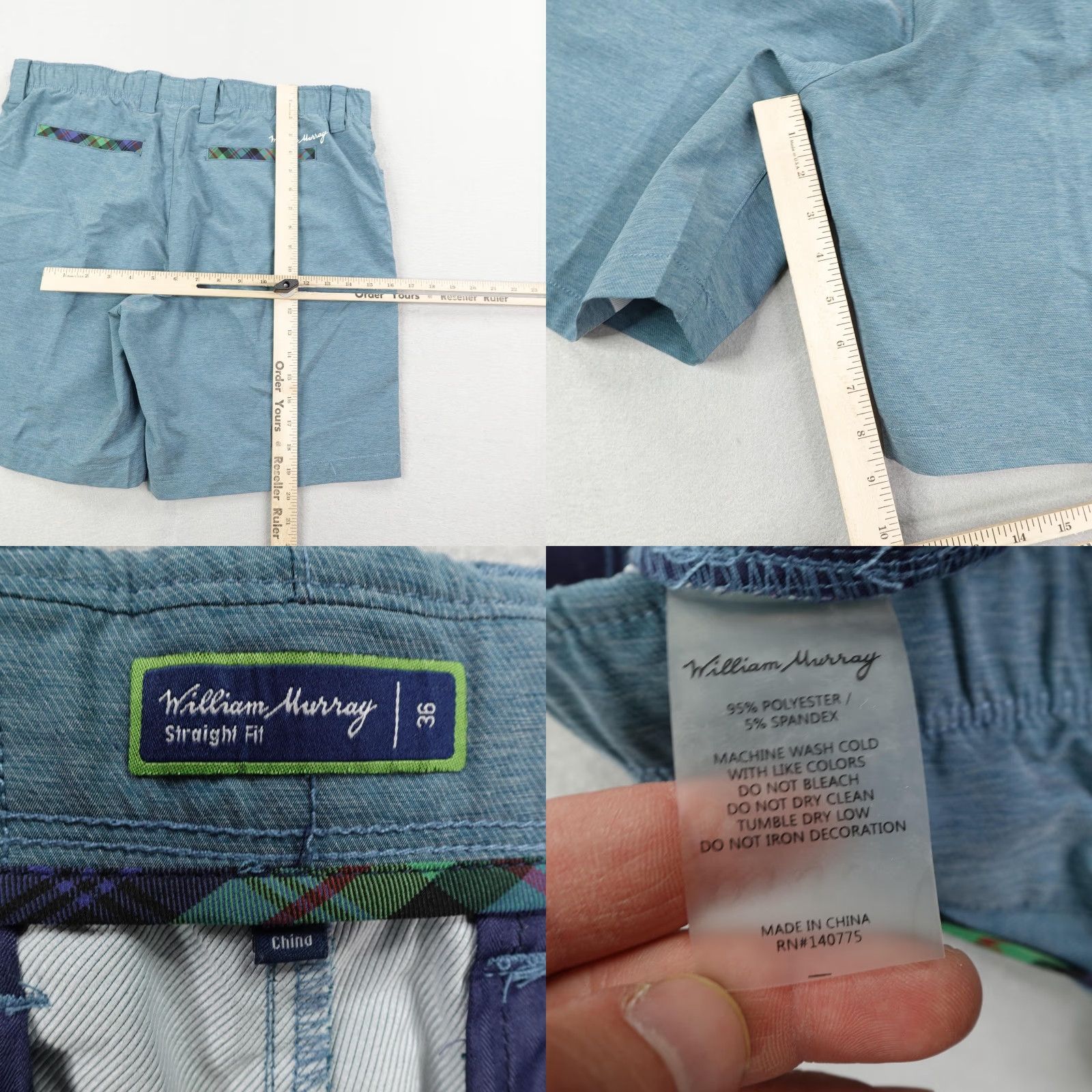 Vintage William Murray Shorts Mens 36 Blue Performance Golf Golfer Flex Lightweight Size US 36 / EU 52 - 8 Thumbnail