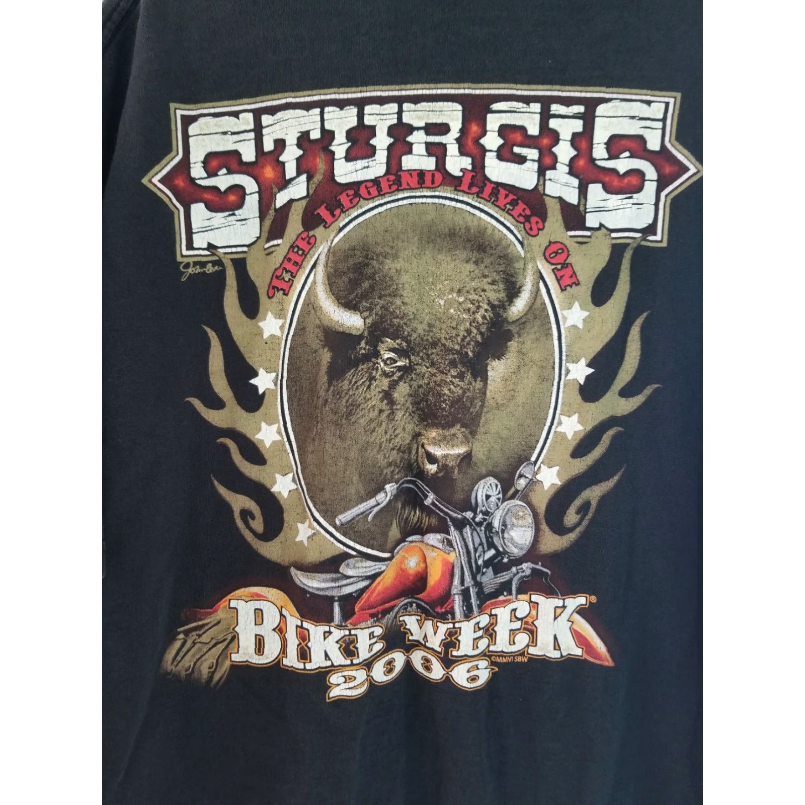 Delta VINTAGE Retro Mens Sturgis Bike Week 2006 T-Shirt 66th Annual Sturgis SD Motorcycle XL FADED BLACK Sturgis Mens T-SHIRT 2006 Motorcycle Graphics Size US XL / EU 56 / 4 - 4 Thumbnail