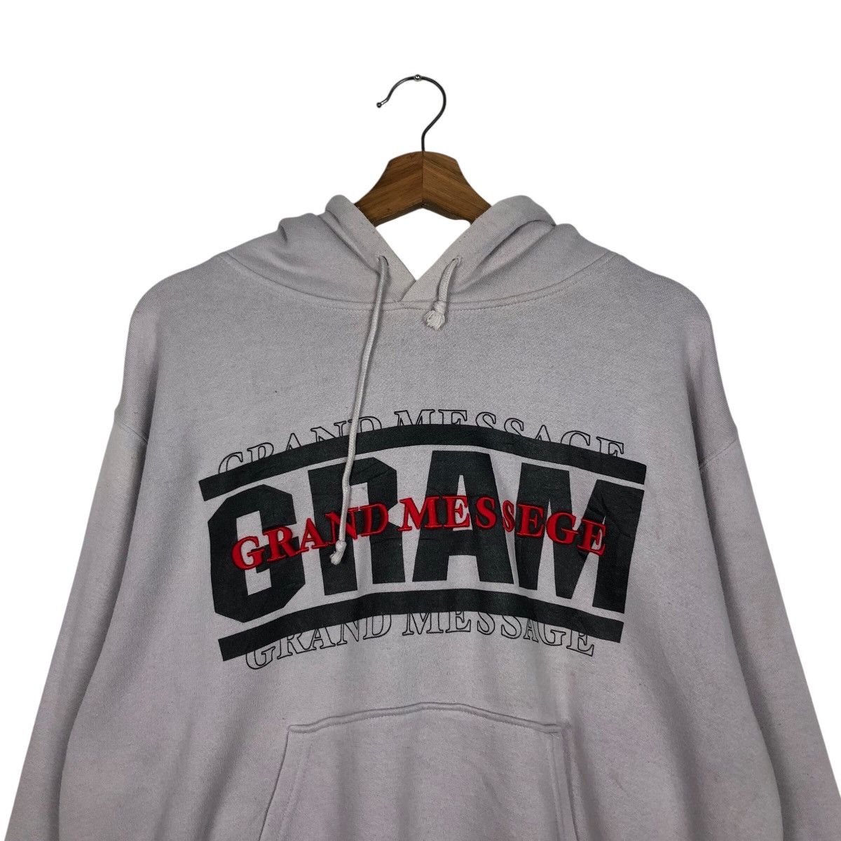 Japanese Brand 📌Vintage Hoodie Pull Over Grand Messege Spell Out Big Logo Size US L / EU 52-54 / 3 - 14 Thumbnail