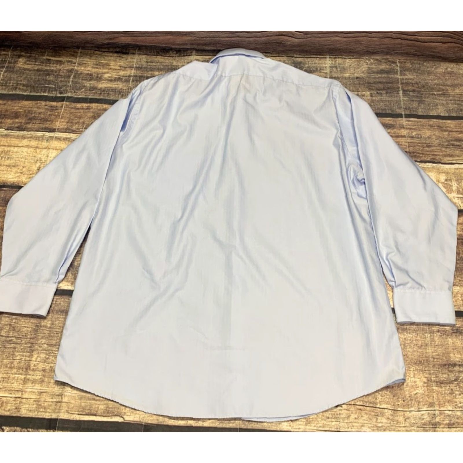 Van Heusen Van Heusen Blue Long Sleeve Men Dress Shirt Wrinkle Free Fitted 16 1/2 32/33 Size 42R - 7 Thumbnail