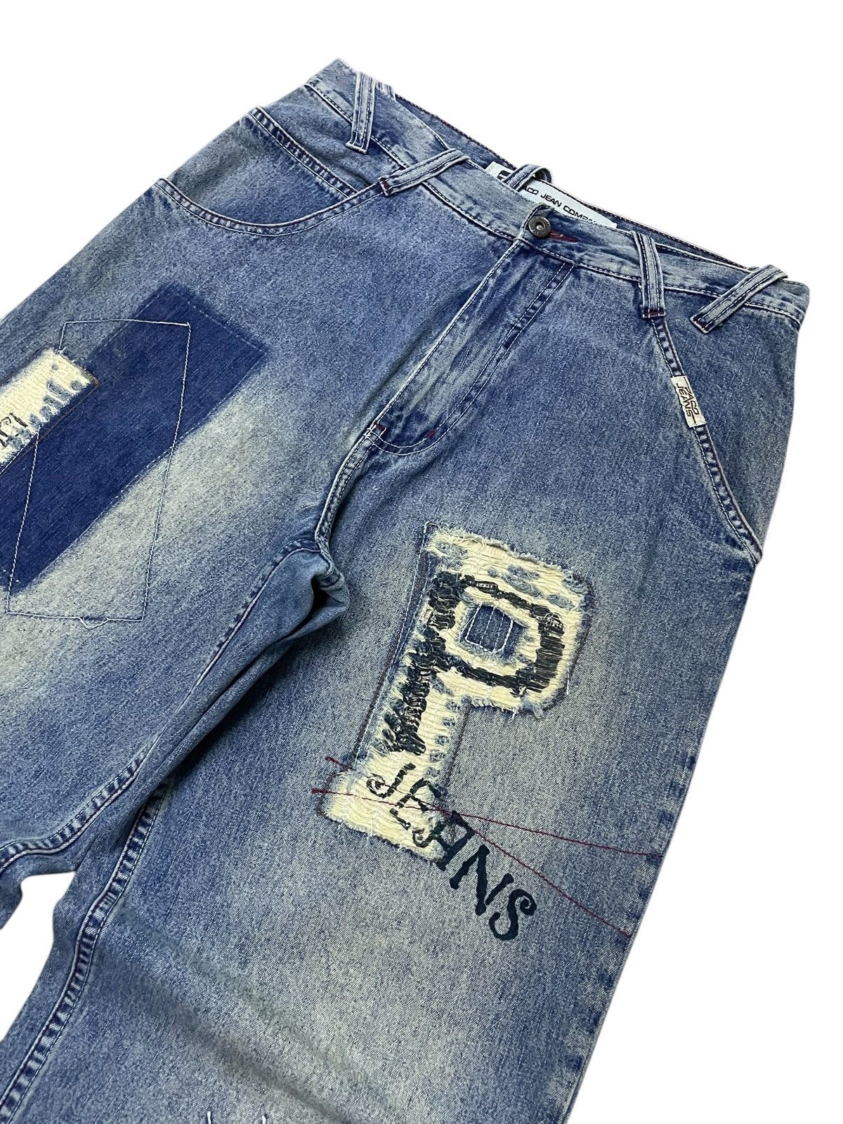 Dogtown × JNCO × Sean John Paco Deconstructed Cut & Sew Distressed Massive Baggy Jeans Size US 30 / EU 46 - 3 Thumbnail