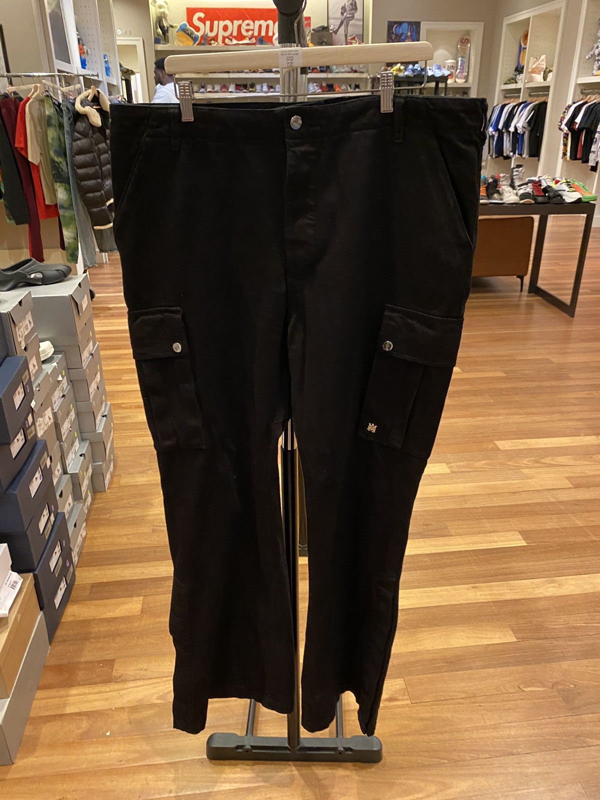 image of Amiri Cargo Denim 38 in Black, Men's