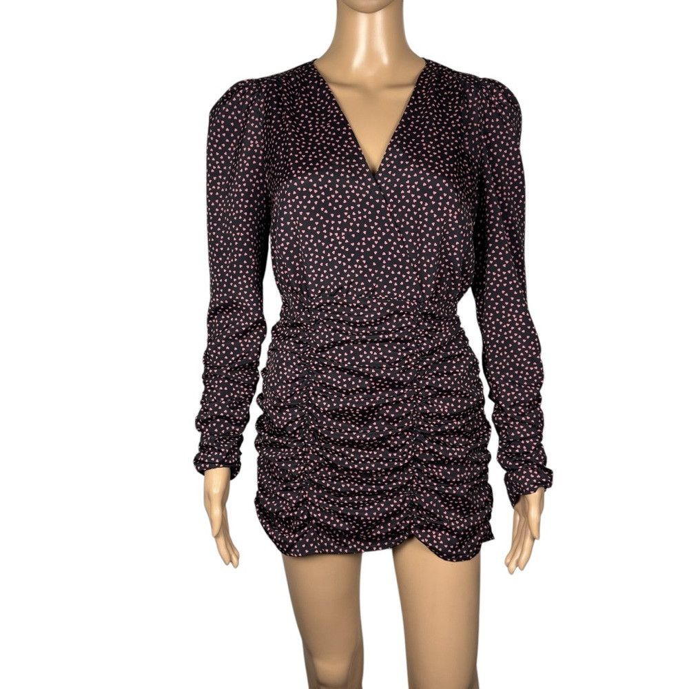 Zara NWT New Zara Heart Printed Ruched Draped Mini Dress Size XS Size XS / US 0-2 / IT 36-38 - 2 Thumbnail